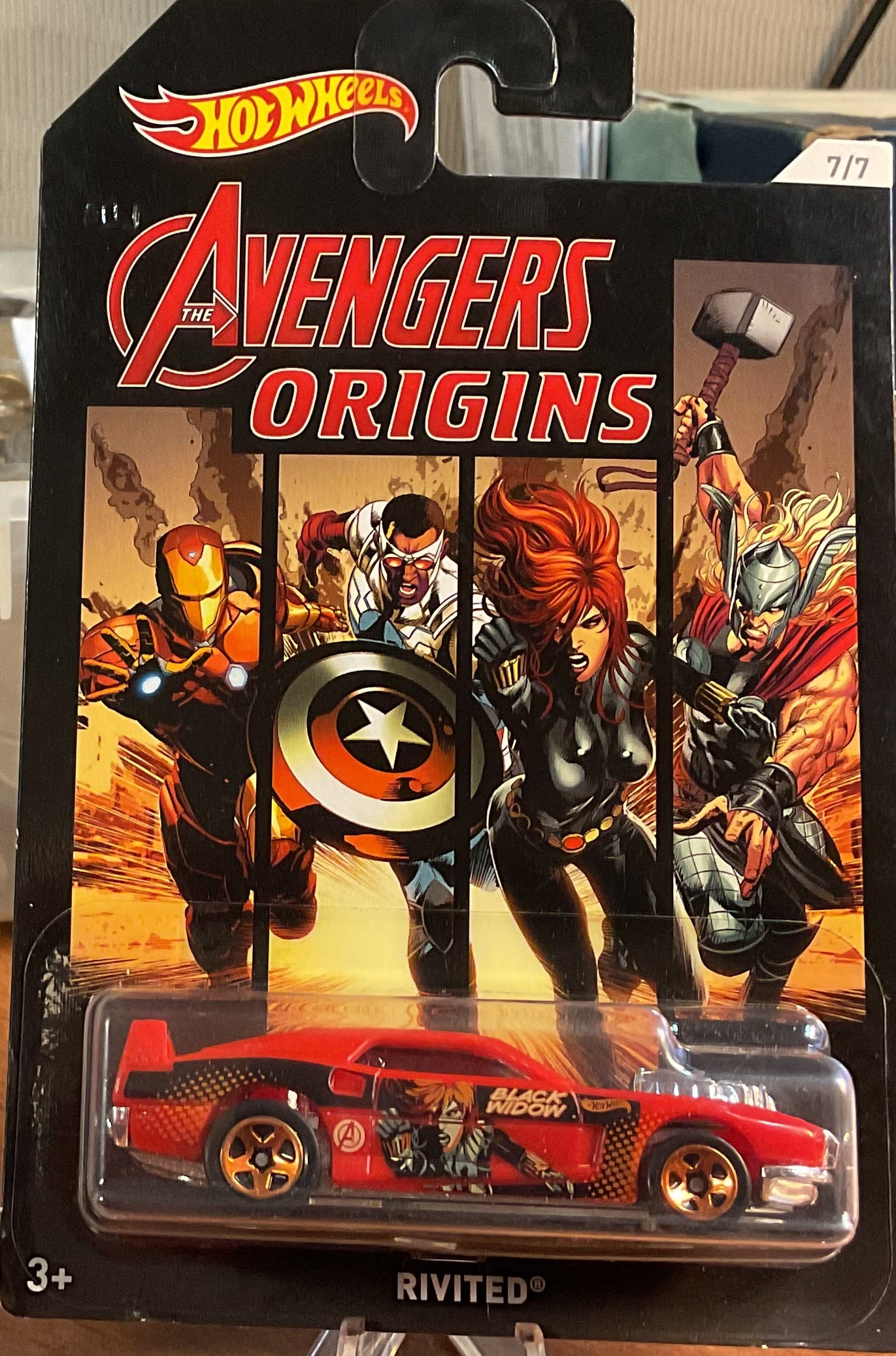 Hot Wheels Avengers ミニカー 7個セット RIVITED, THE AVENGERS, Hot Wheels Toy Car, FKD50-0910, Store #TY088