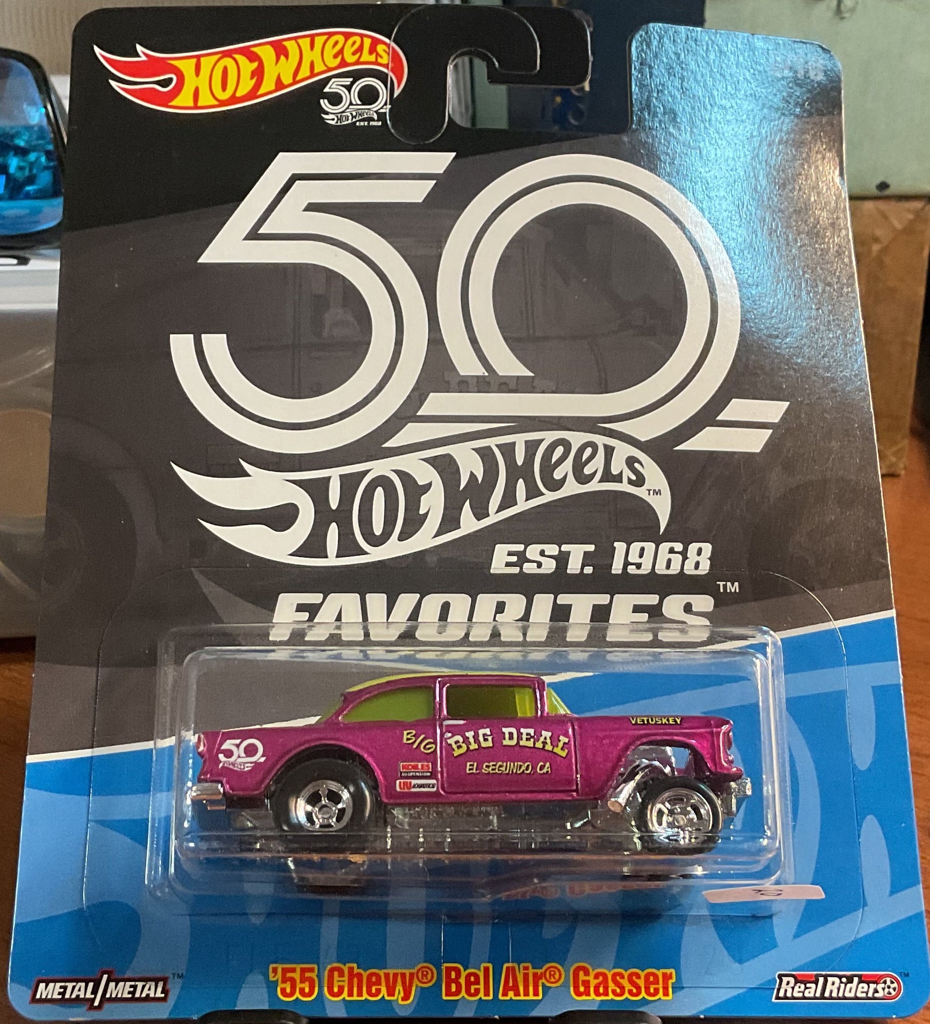 55 CHEVY BEL AIR GASSER, 50TH ANNIVERSERY, Hot Wheels Toy Car, Store