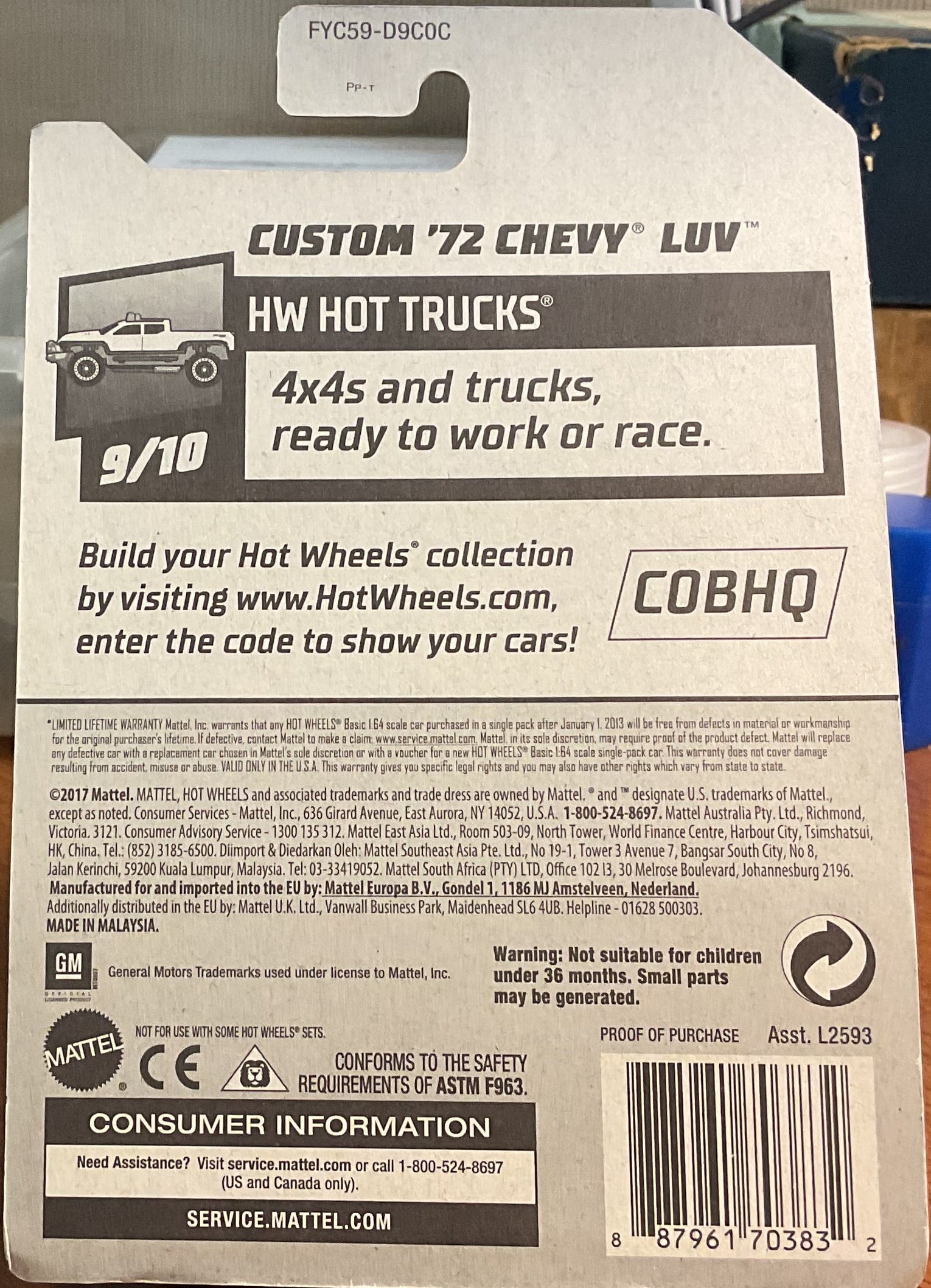 '72 CHEVY LUV, HW HOT TRUCKS, Hot Wheels Toy Car, FYC59-D9C0C, Store #TY104