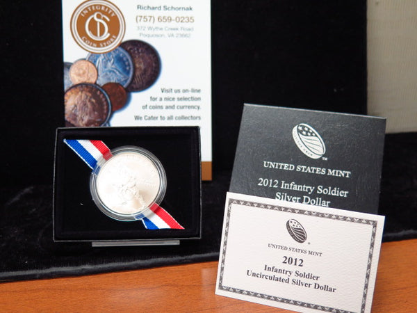 2012-W Infantry Soldier UNC Silver Dollar Commemorative. Original Government Packaging. Store # 12543