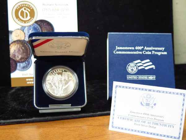 2007-P Jamestown Proof Silver Dollar Commemorative, Original Government Package, Store #12547