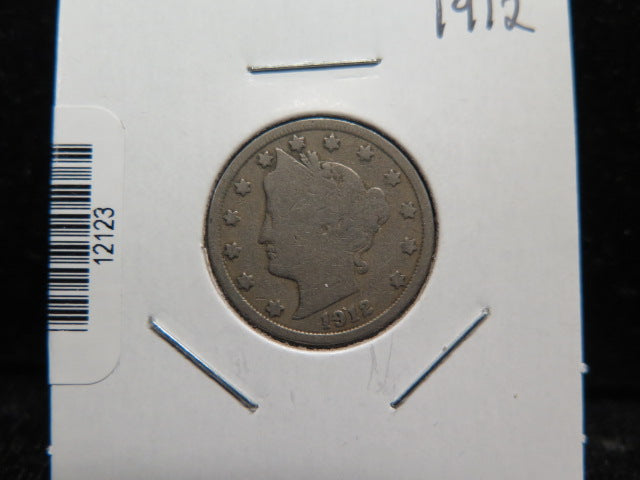 1912 Liberty Nickel, Affordable Circulated Coin. Store #12123