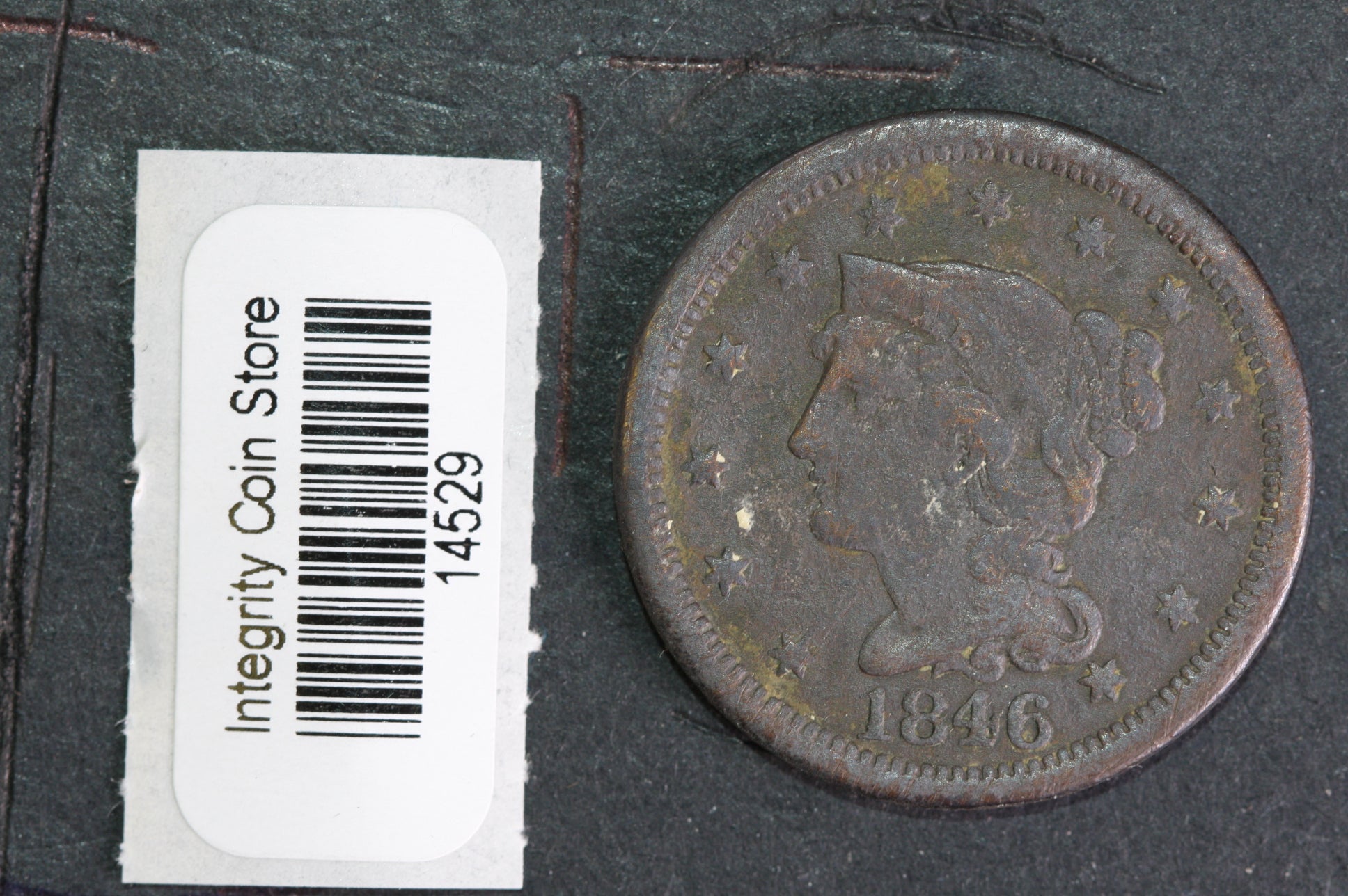 1846 Large Cent, Affordable Circulated Coin, Store Sale #14529