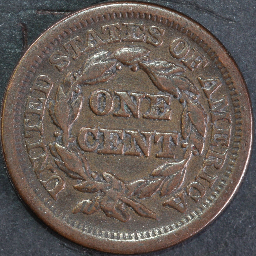 1851/81 Braided Hair Large Cent, Fine Circulated Coin, Store #14543