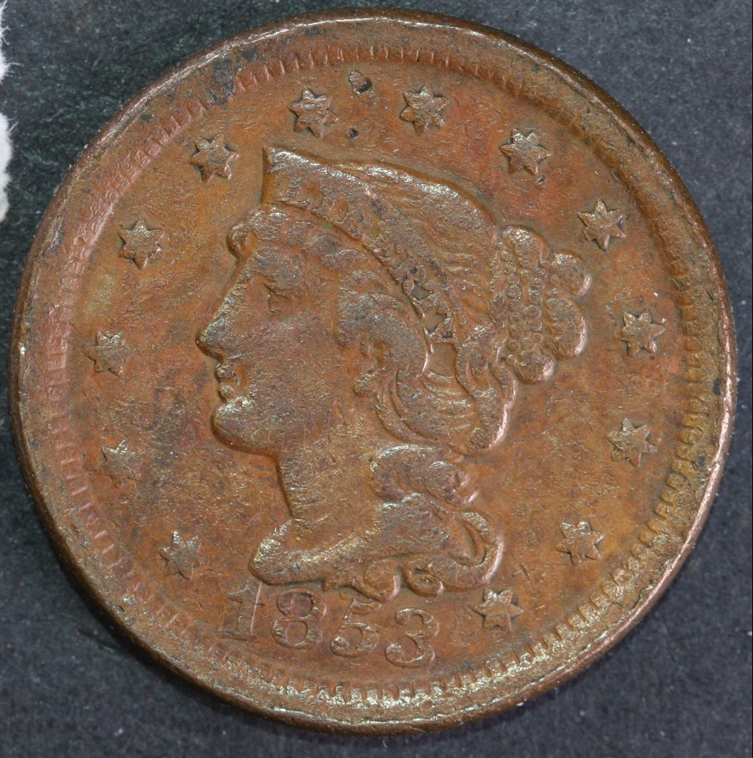 1853 Large Cent, Affordable Circulated Coin, Store Sale #CT1420