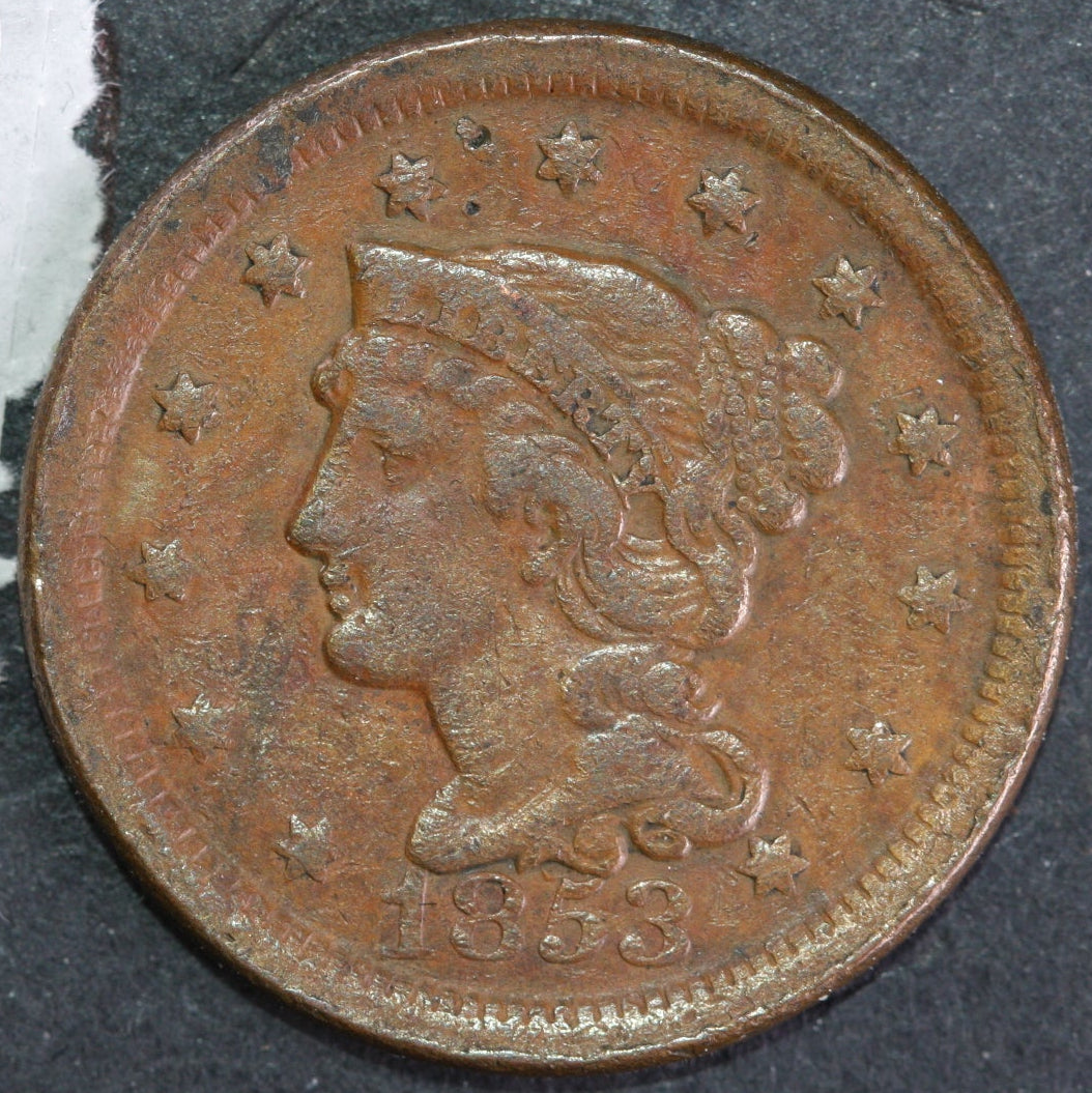 1853 Large Cent, Affordable Circulated Coin, Store Sale #CT1420