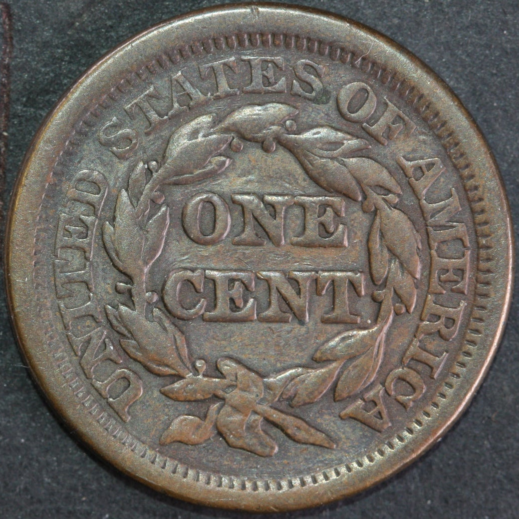 1854 Braided Hair Large Cent, Very Good Circulated Coin, Store #14562
