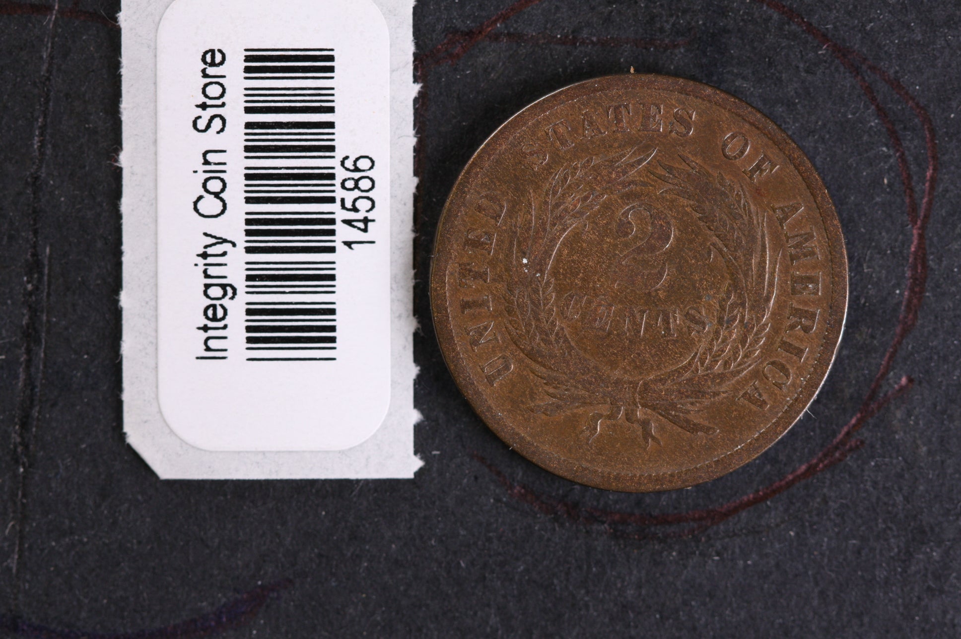 1867 Two Cent Piece. "Double Die", Affordable Collectible Coin, Store#14586