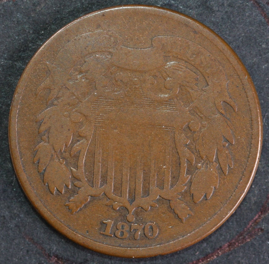 1870 Two Cent Piece. Affordable Collectible Coin, Store# 2C0017