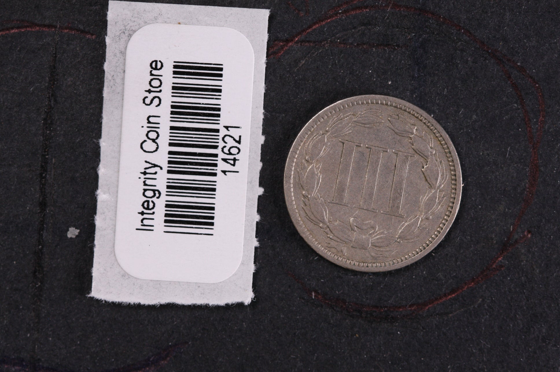 1868 Three Cent Copper Nickel (CN). Affordable Collectible Coin. Store #14621