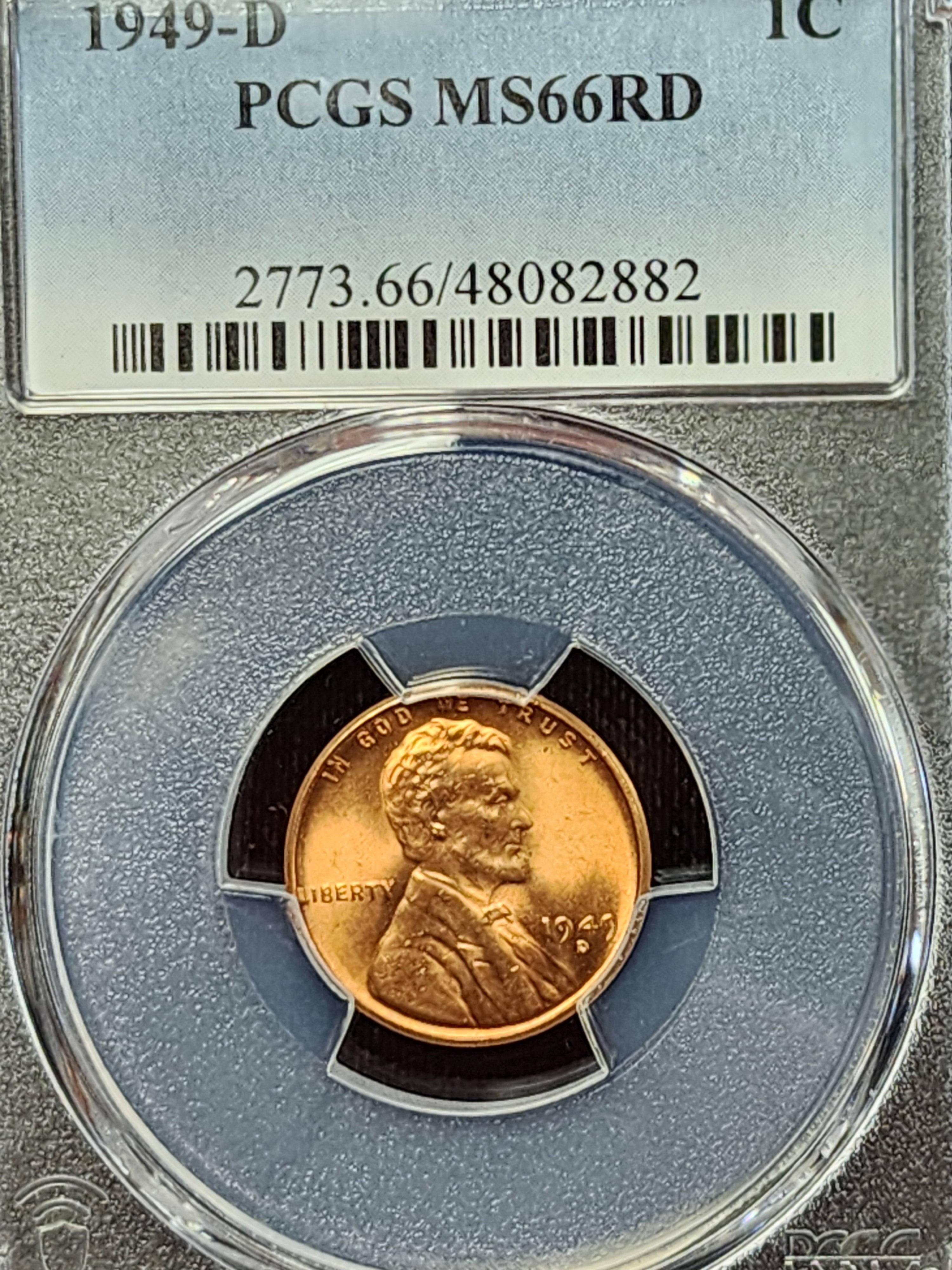 1949-D Lincoln Cent, PCGS MS66RD, Store #GCT023