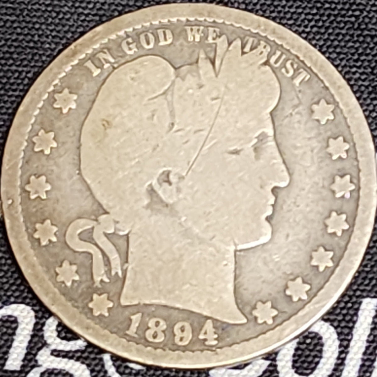 1894-O Barber Quarter, Very Good Circulated Coin, Store #QR0235