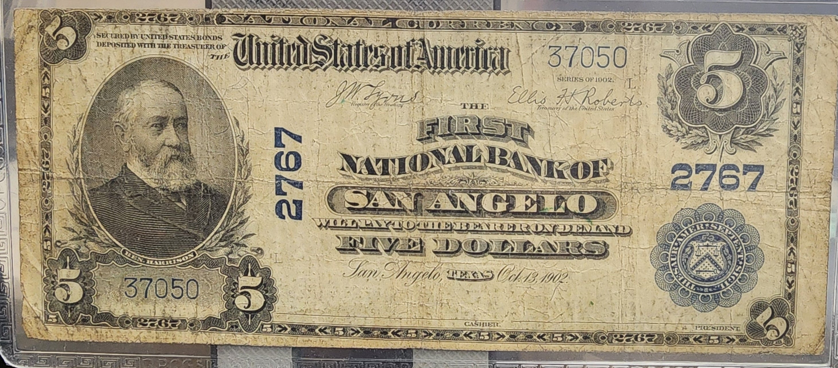1902 $5 National Bank Note, San Angelo, TX, PCGS F-12, Store Sale #NBN018.