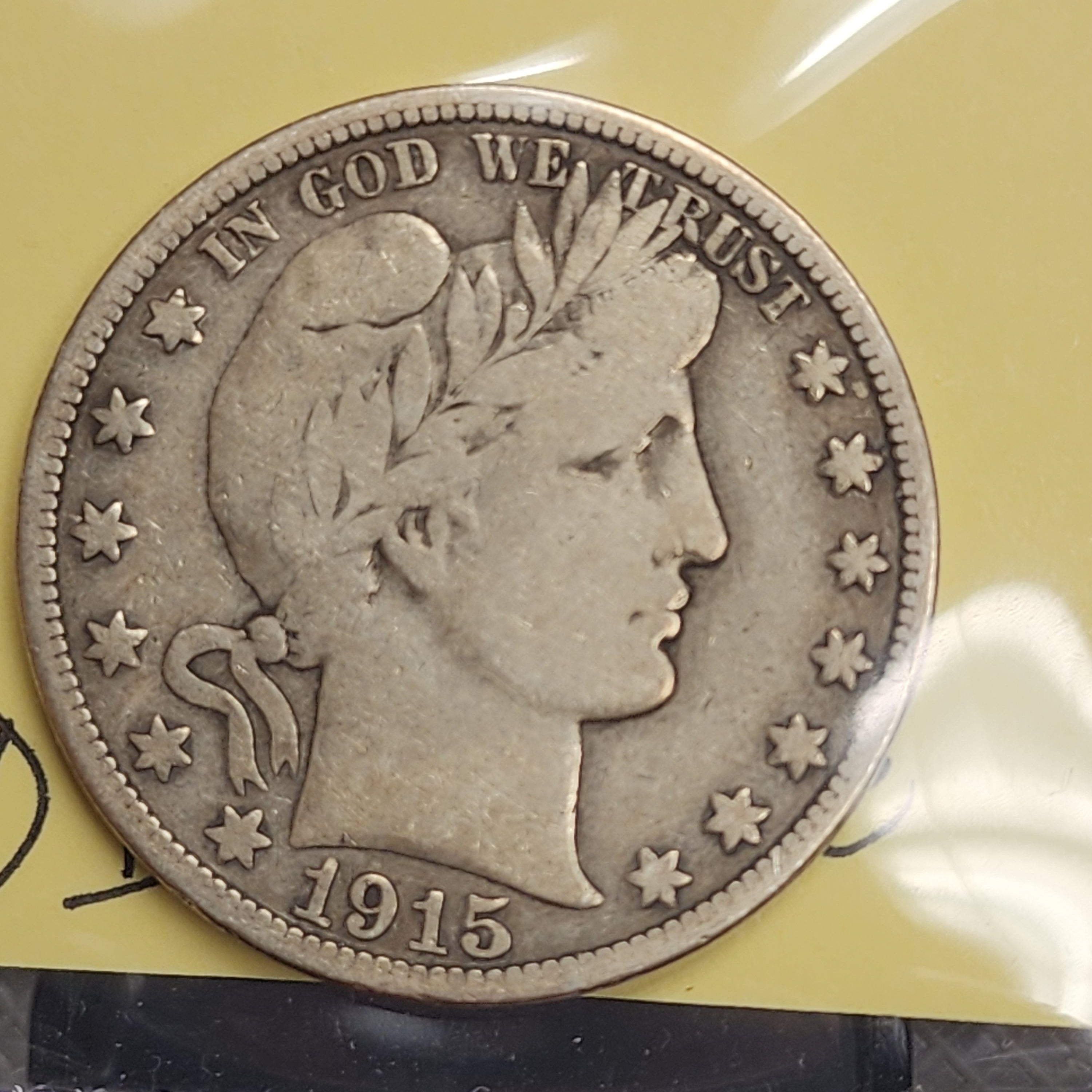 1915-S Barber Silver Half Dollar, Nice Fine Circulated Coin, Store Sale #HR1119.