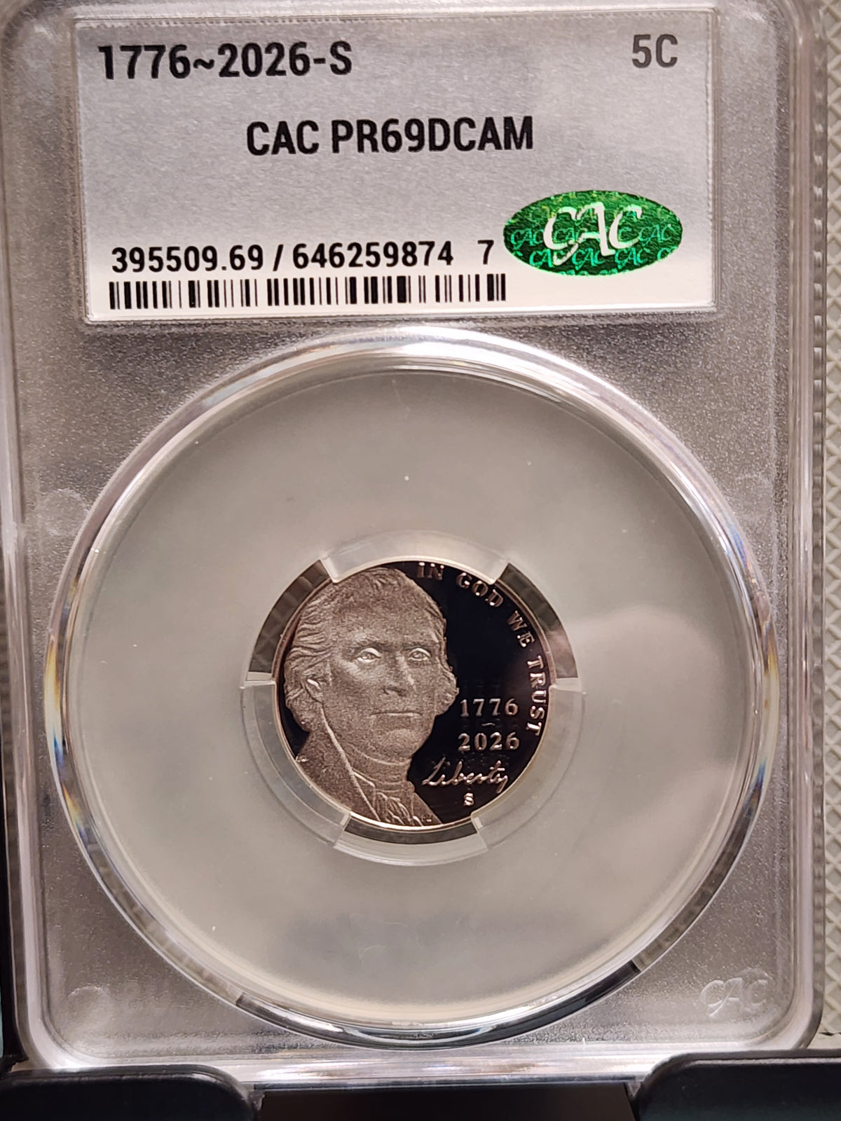 2026-S Jefferson Nickel, (1776-2026), CAC PR69 DCAM, Store #NL674.