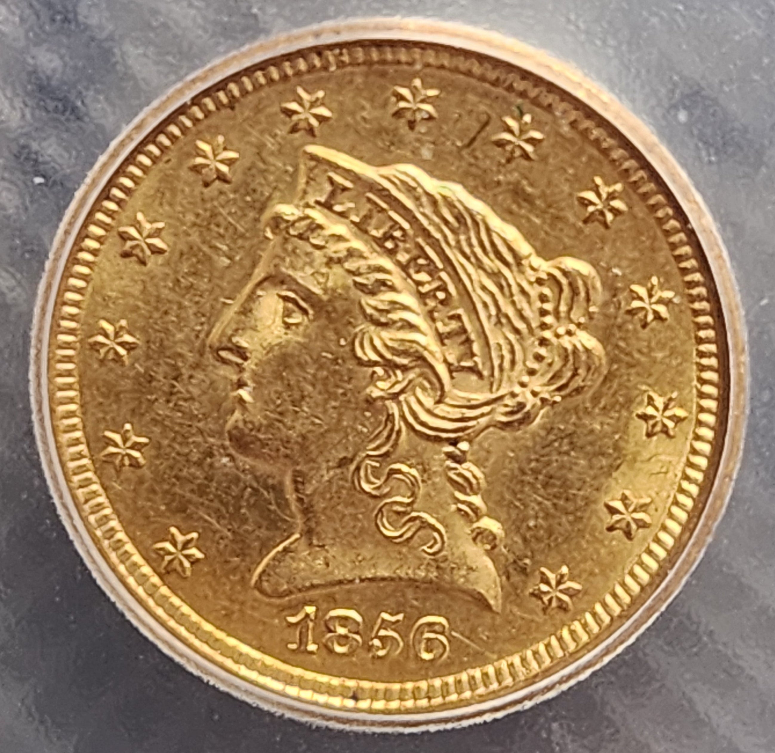 1856 $2.50 Quarter Gold Eagle, ICG MS-64, Gold Coin, Store Sale#G0096.