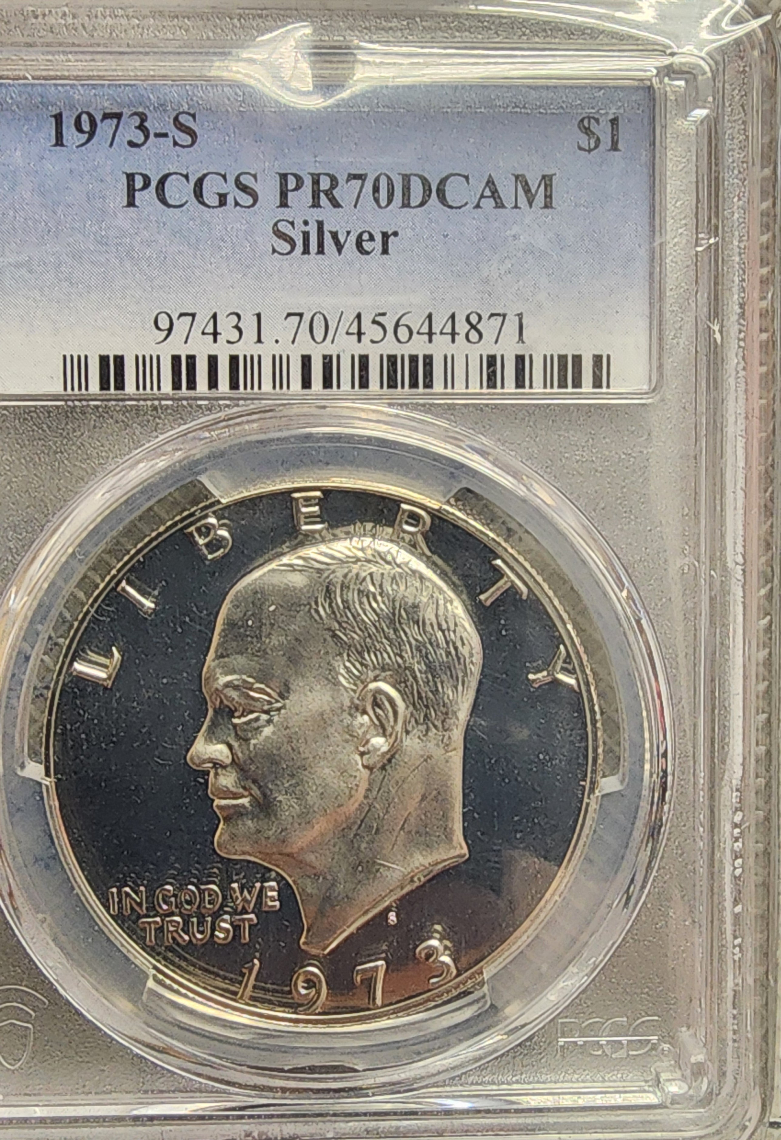 1973-S Eisenhower Silver Dollar., PCGS PR70, DCAM., Store #GDR0231.