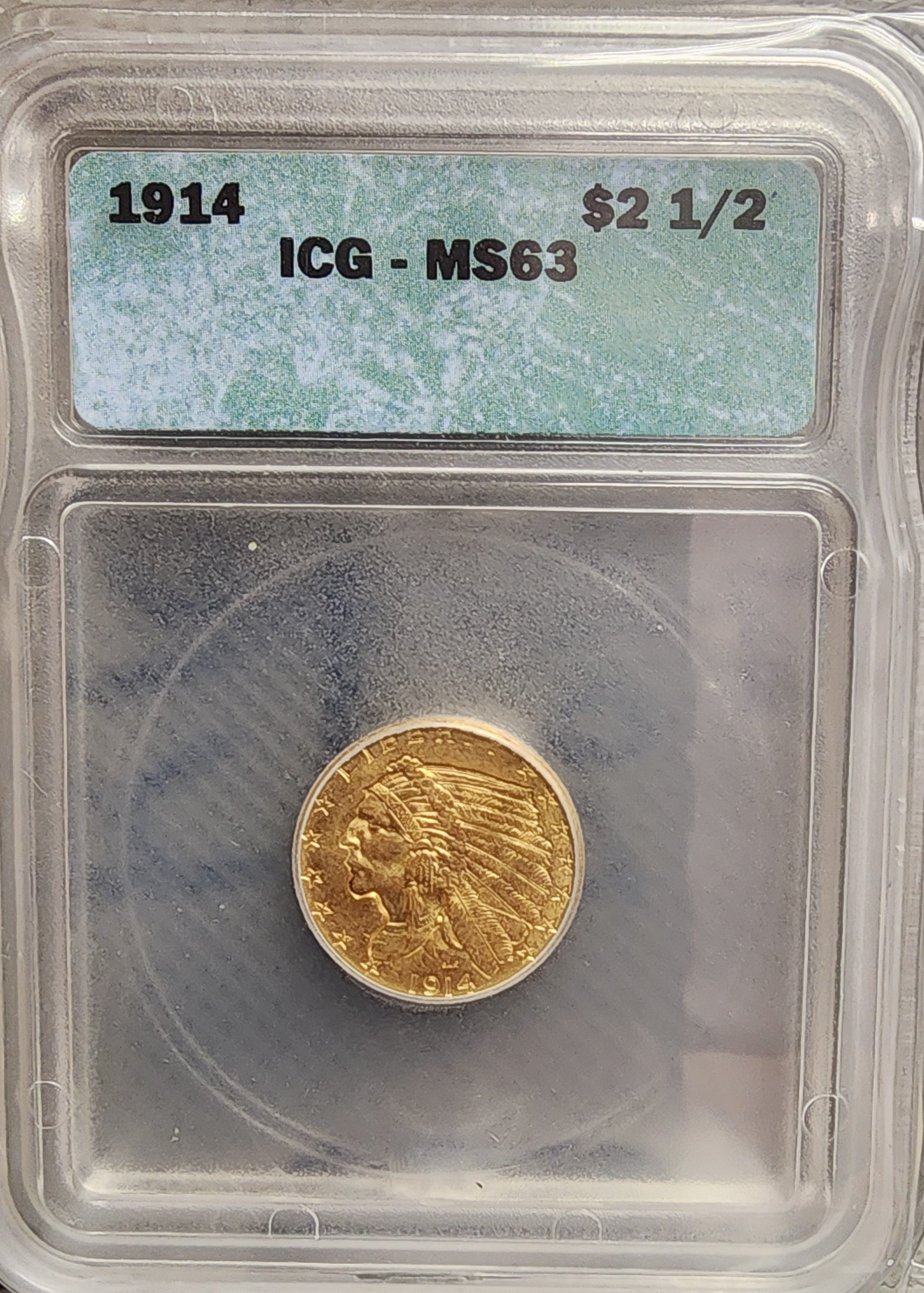 1914 $2.50 Quarter Gold Eagle, ICG MS63, Gold Coin, Store Sale#G0107.