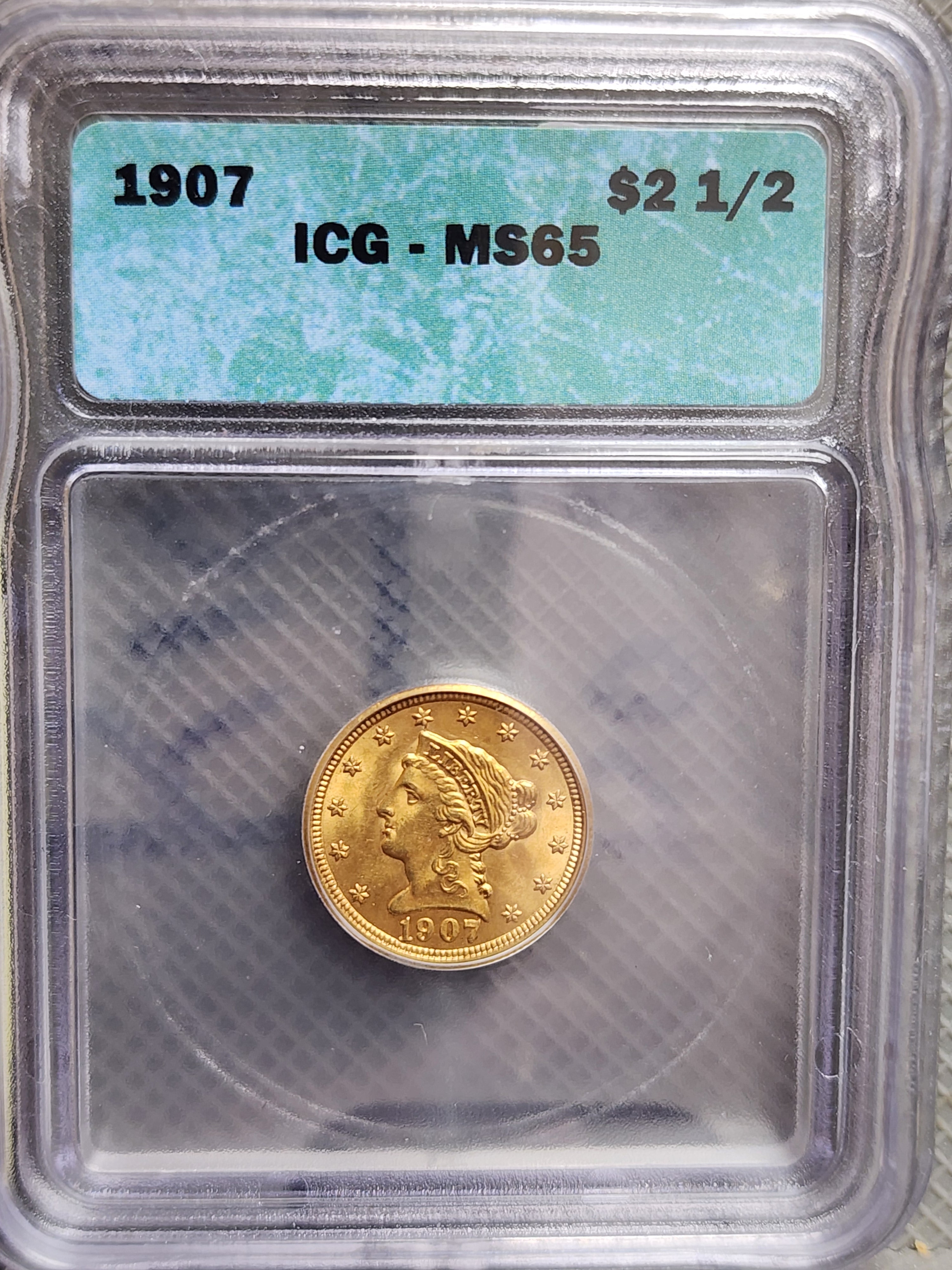 1907 $2.50 Quarter Gold Eagle, ICG MS65, Gold Coin, Store Sale#G0104.