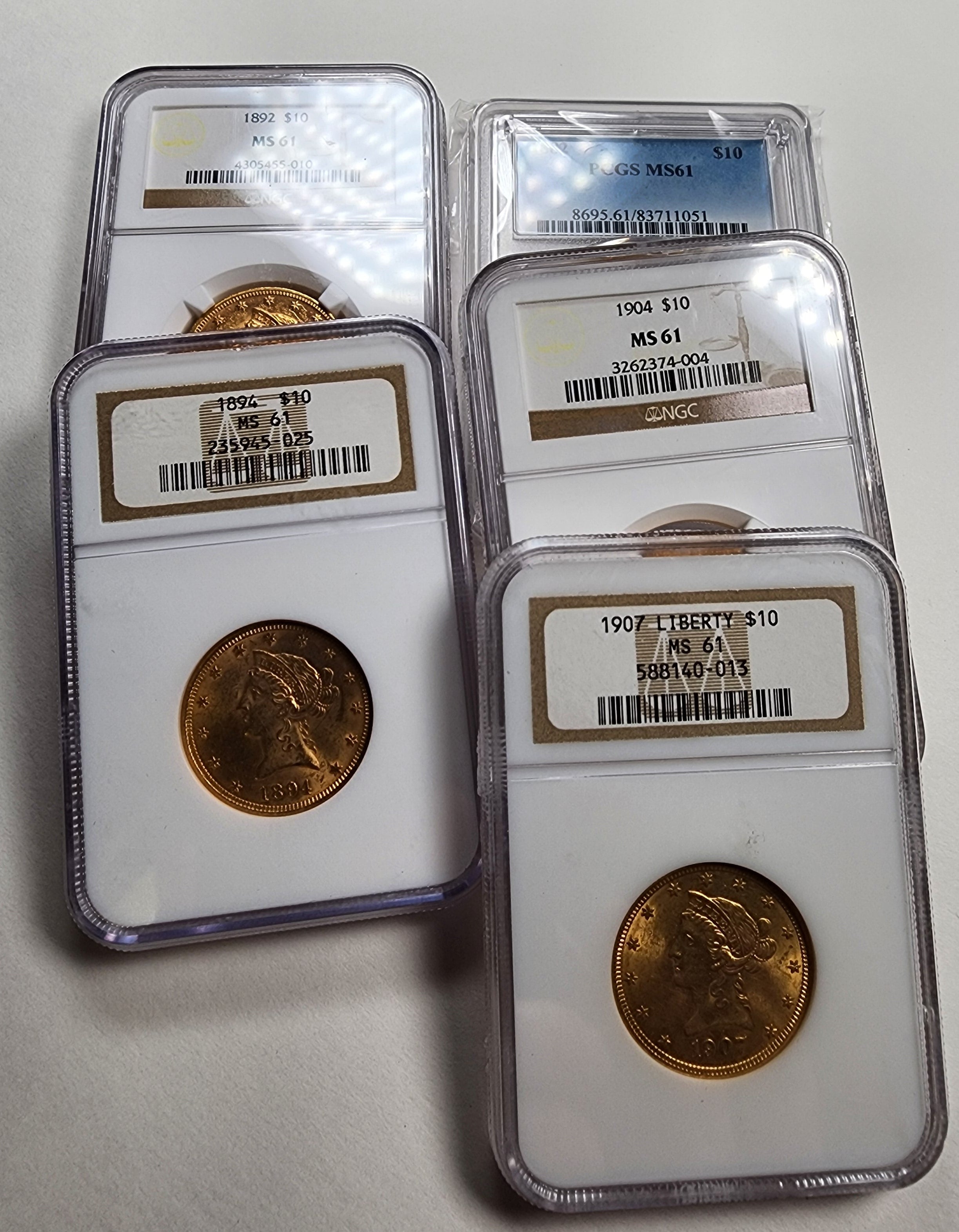 $10 Gold Liberty, Common Dated, 'Pre-1933 Gold, NGC or PCGS MS-61, Sto