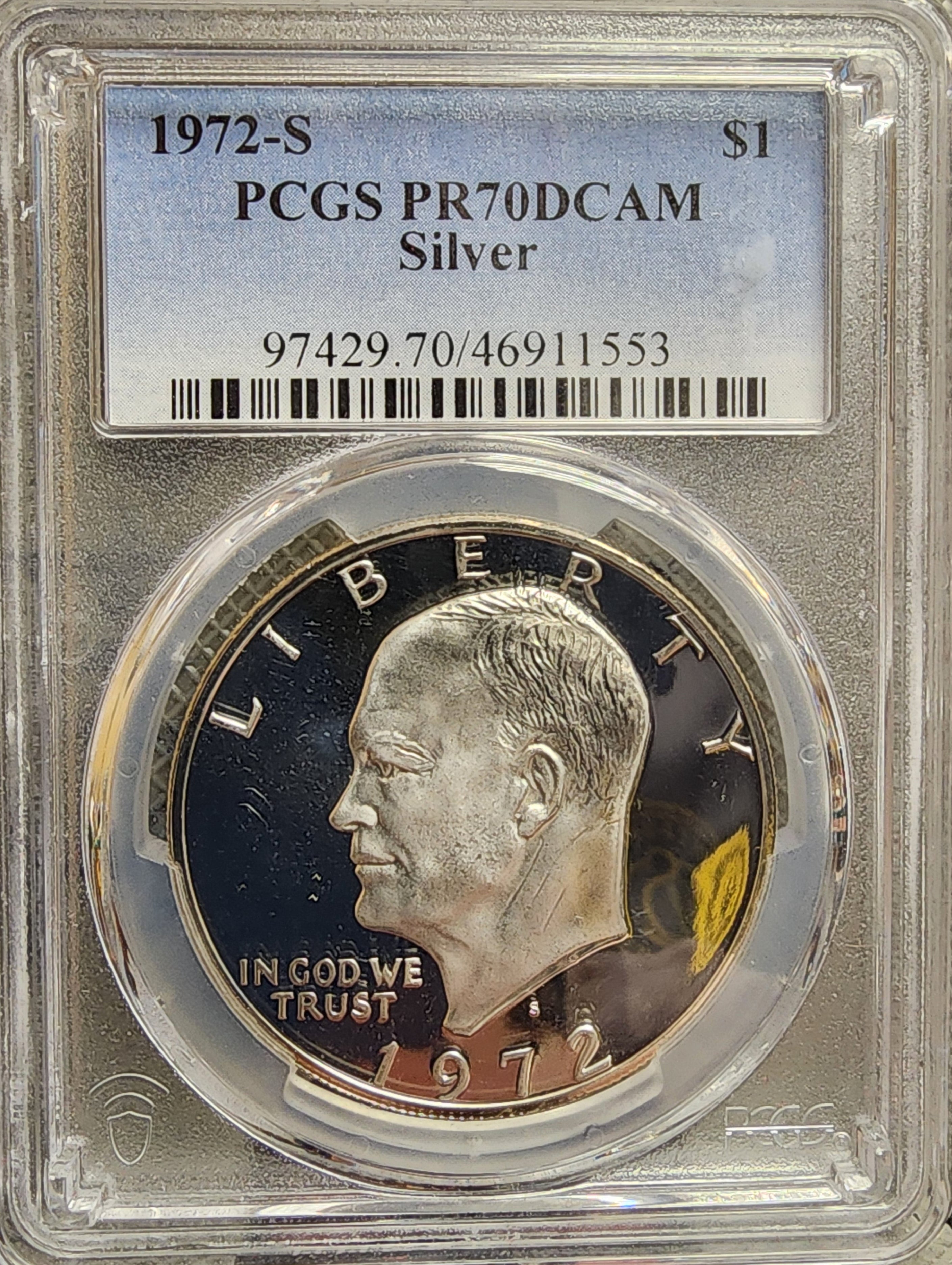1972-S Eisenhower Silver Dollar., PCGS PR70, DCAM., Store #GDR0230.