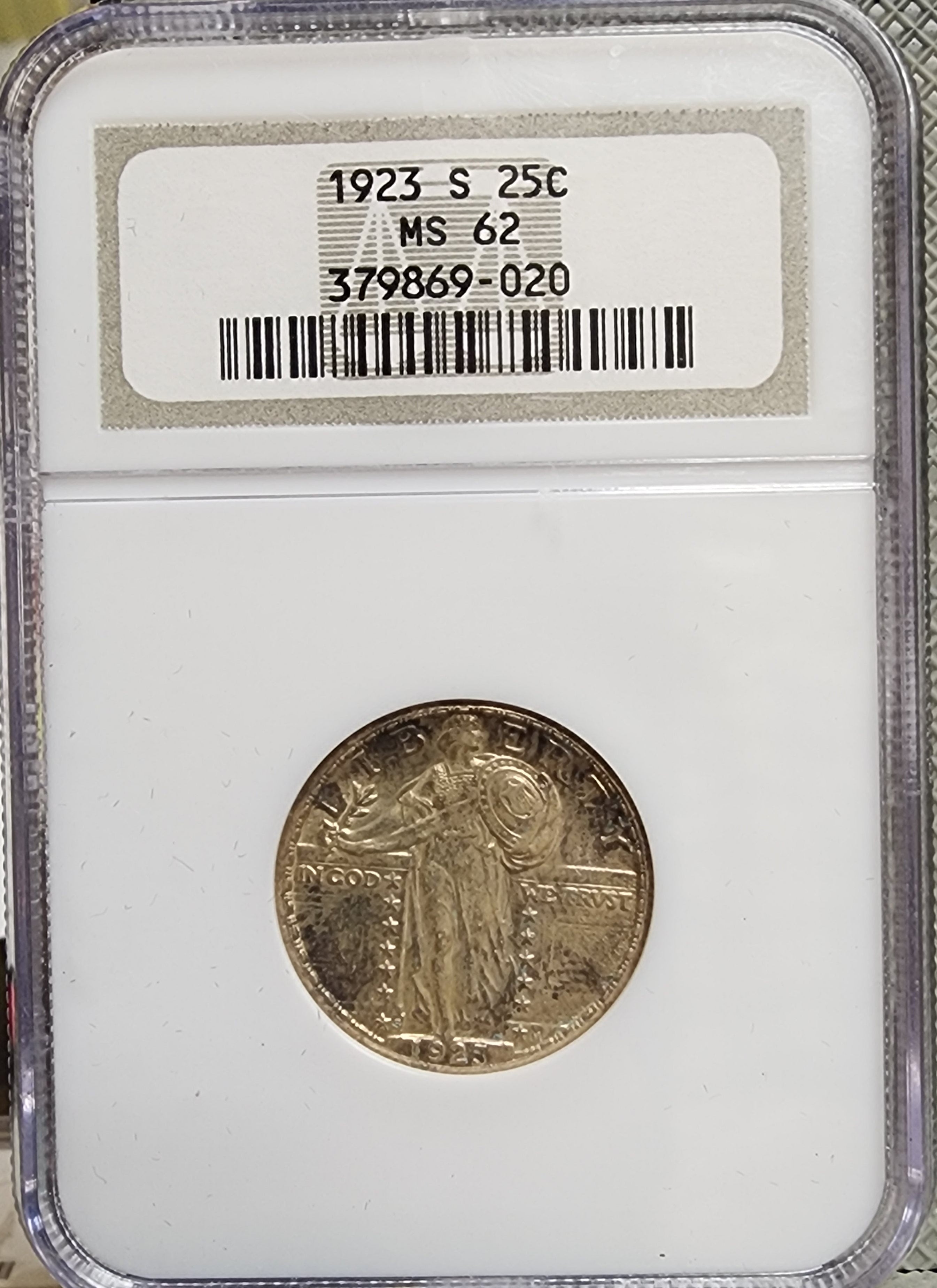 1923-S Standing Liberty Silver Quarter, NGC MS-62, KEY DATE, Store Sale #QR1454.
