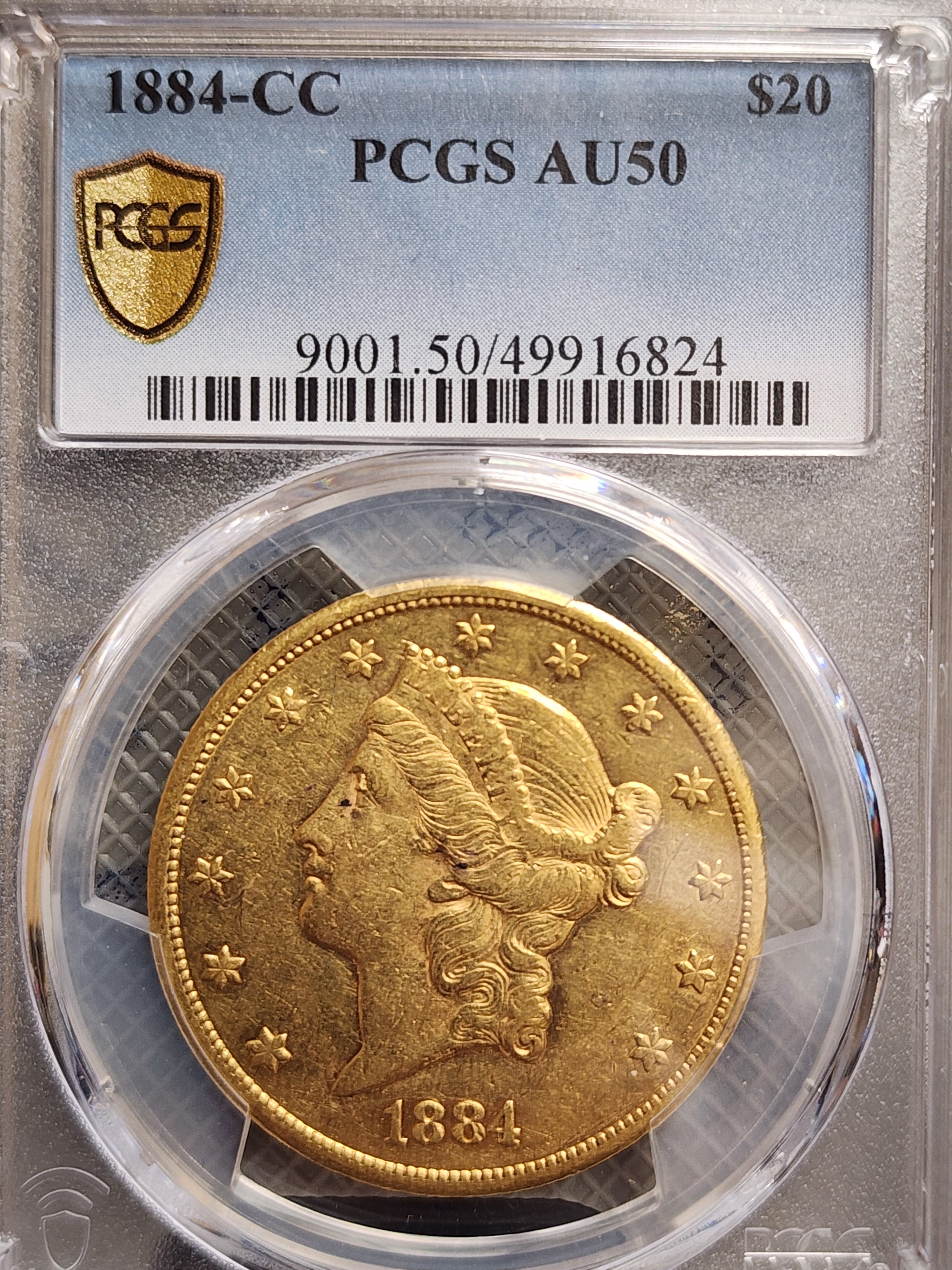 1884-CC $20 Gold Liberty Double Eagle, PCGS AU-50, Store Sale #G0115.