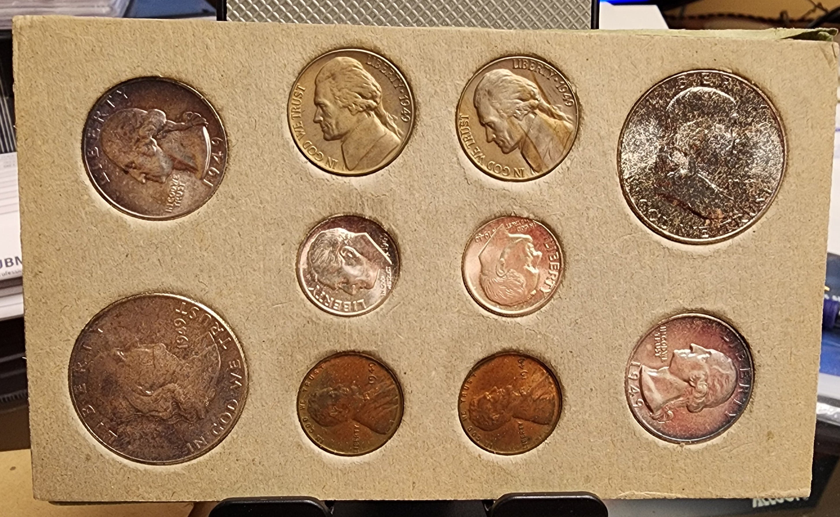 1949 U.S. Mint Set., 3 Card's, In Original U.S. Mint Package. STORE SALE PT0003