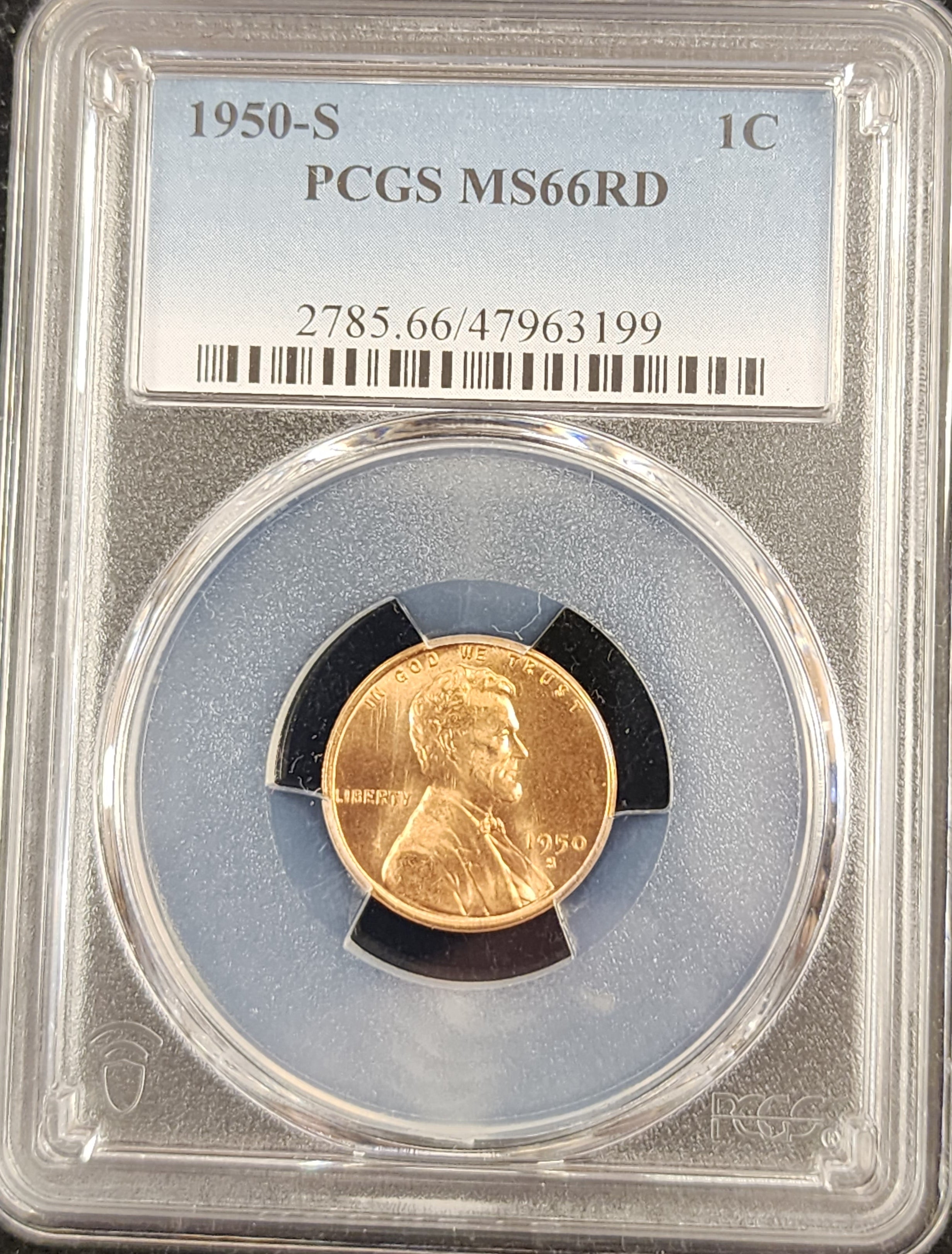 1950-S Lincoln Cent, PCGS MS66RD, Store #GCT024