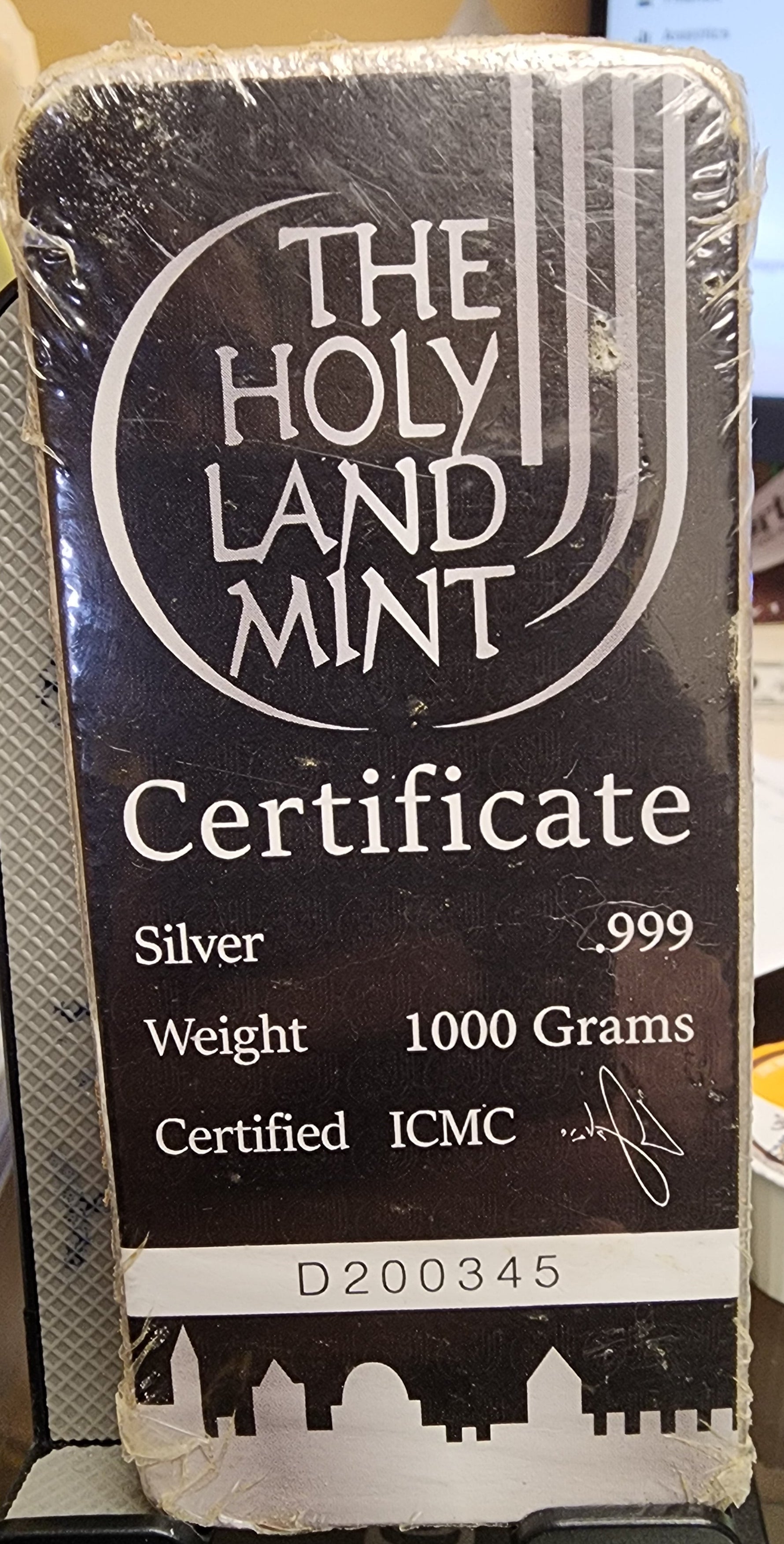 1 Kilo, .999 Silver, Holy Land Mint.