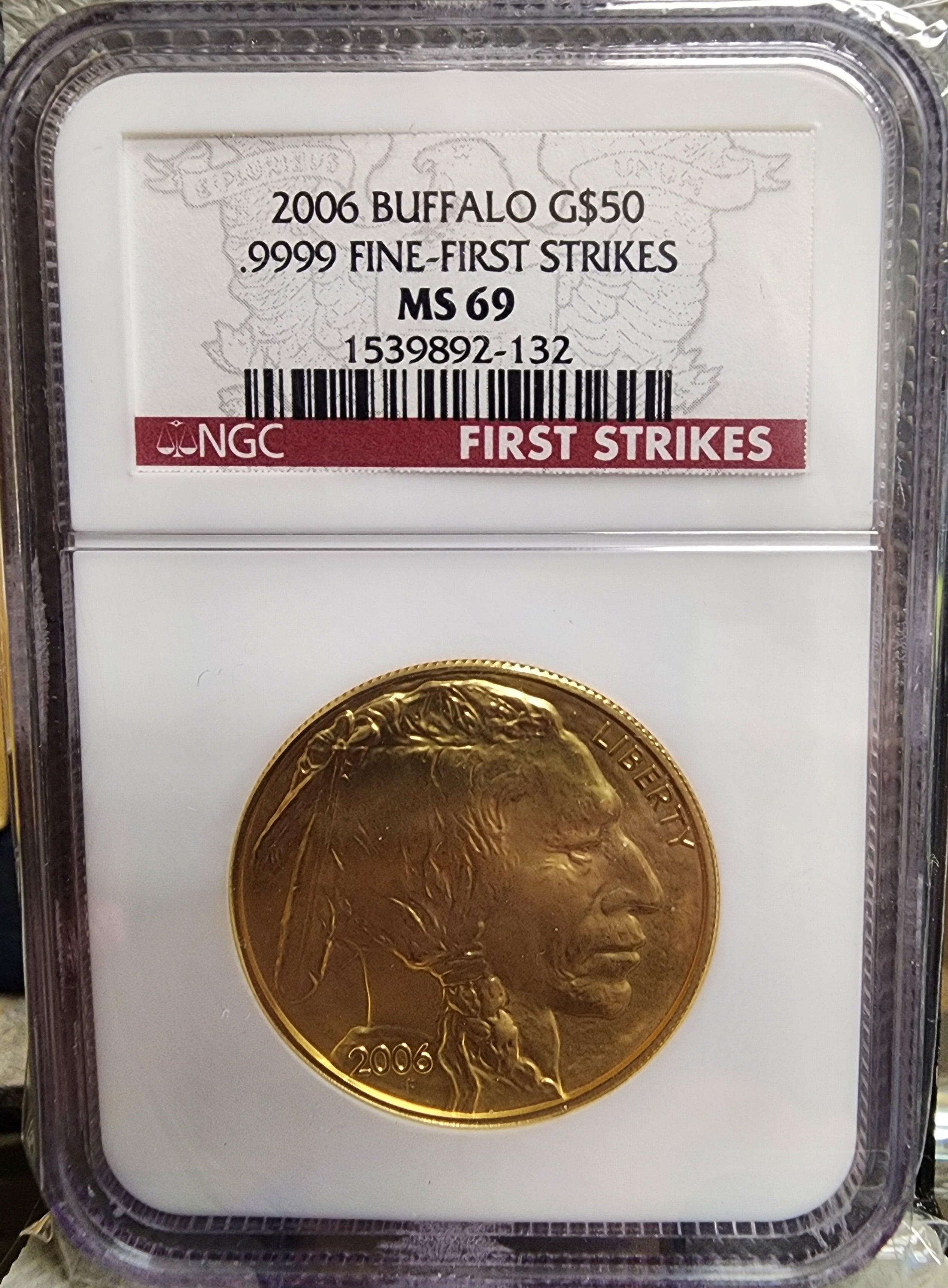 2006 American Gold Buffalo, 24 KT Gold, 1 troy ounce, NGC MS-69, Store #G001