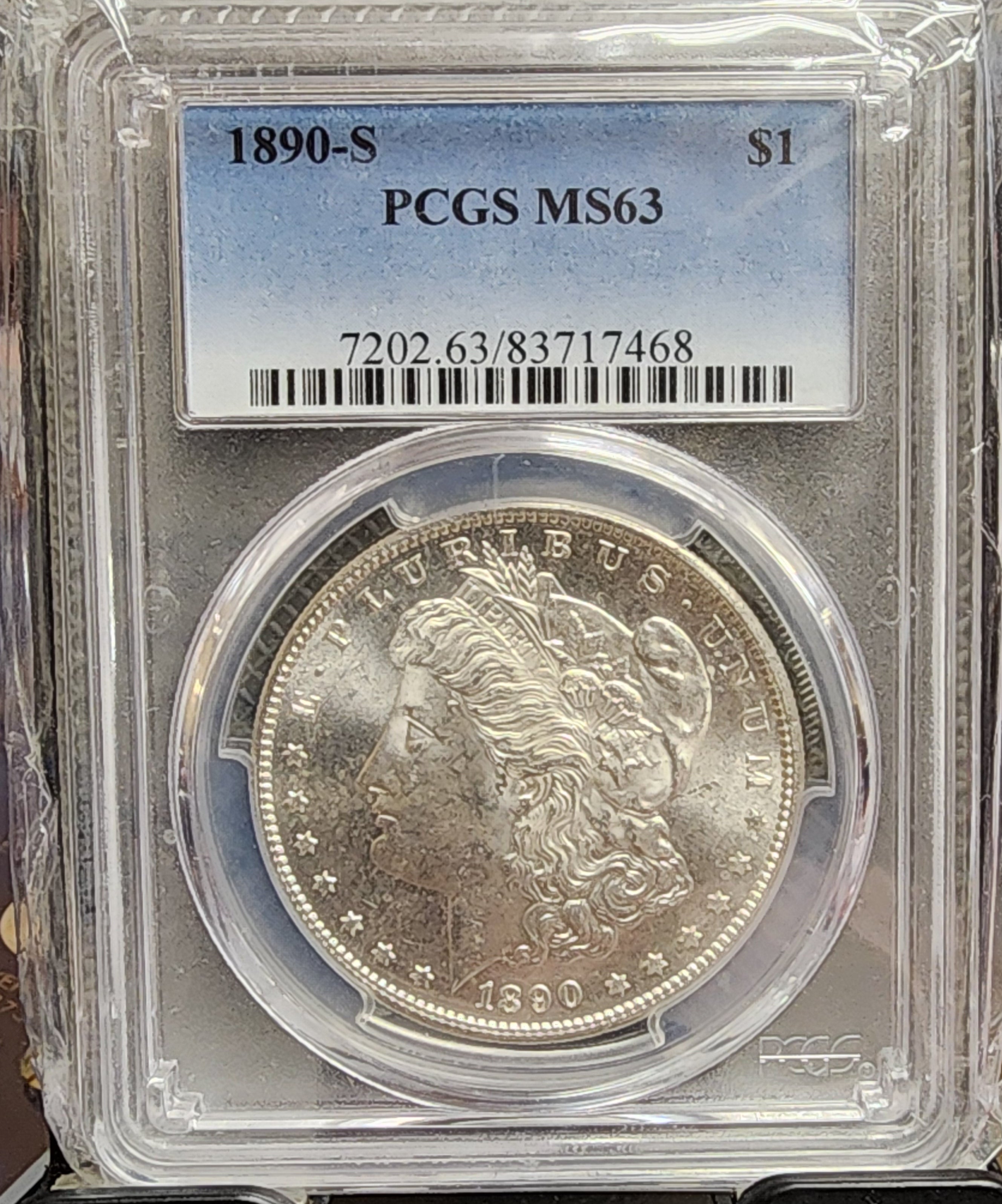 1890-S Morgan Silver Dollar, PCGS MS-63, Uncirculated Coin, Store #DR0592.