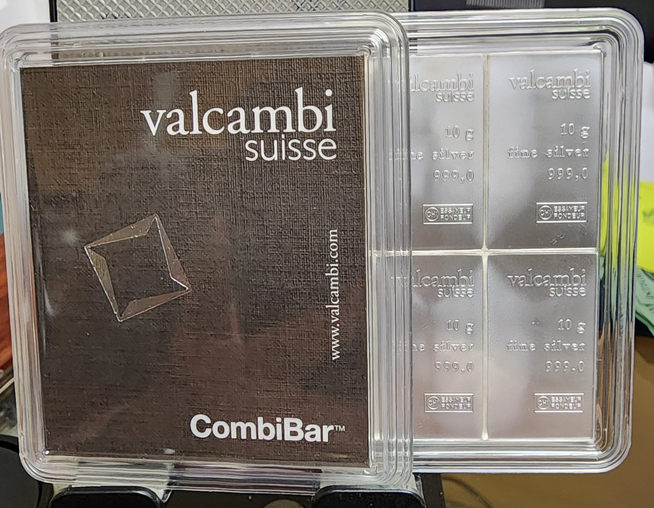 Valcambi Suisse, Silver CombiBar. 100 Gram Bar, 10 each x 10 Grams. #SR001