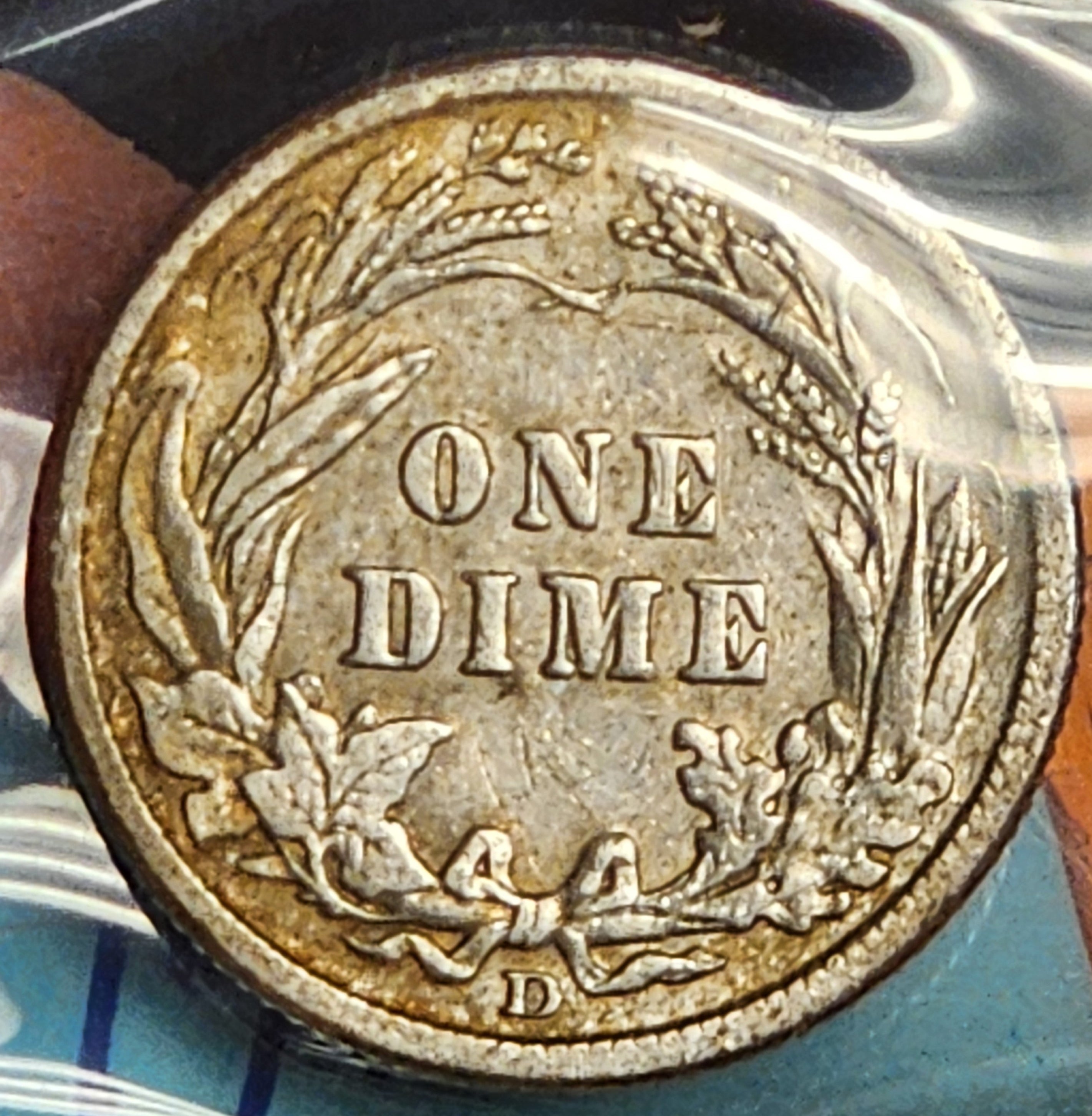 1912-D Barber Silver Dime., Very Fine., Circulated Coin., Store #1322