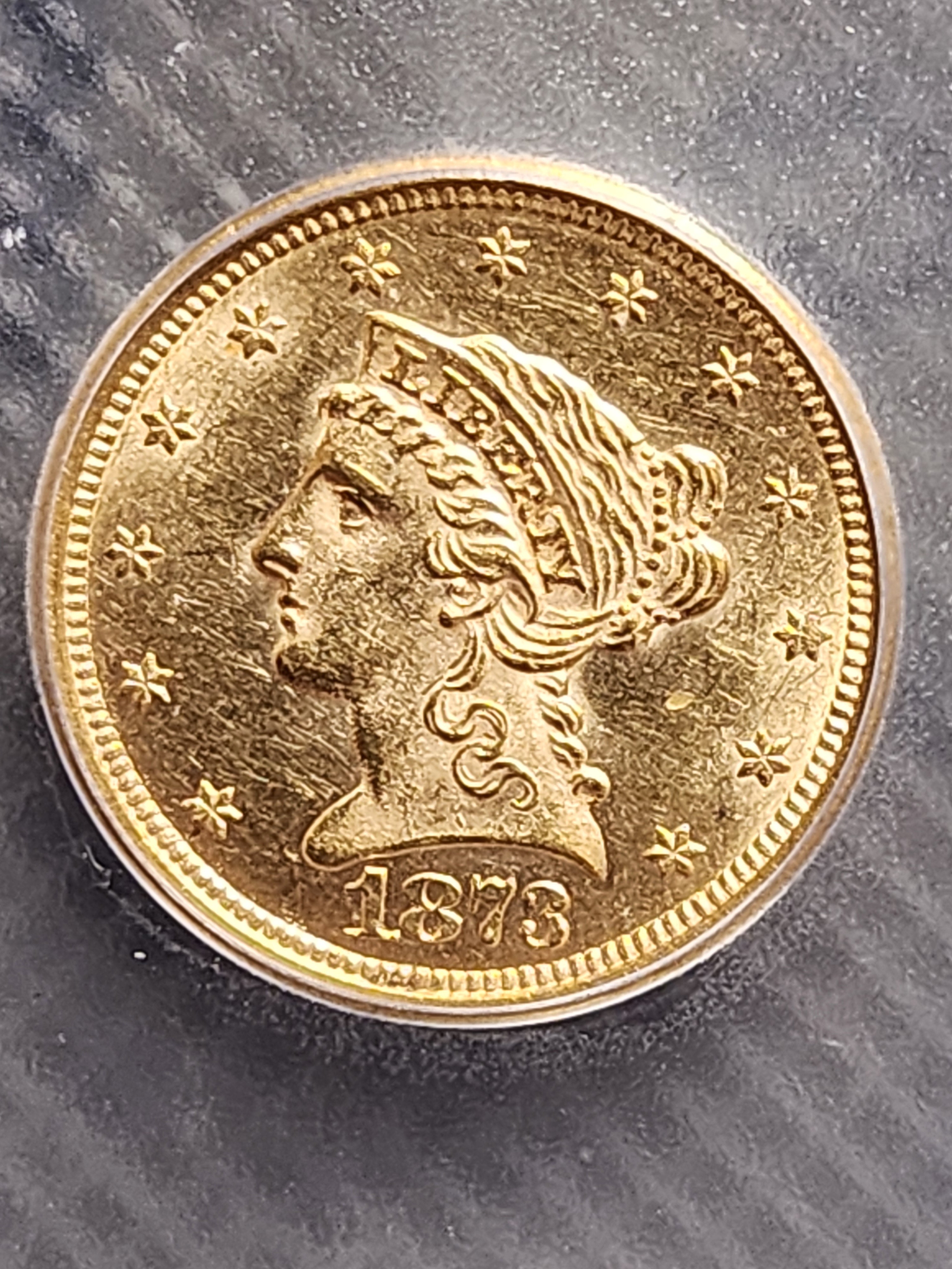 1873 $2.50 Quarter Gold Eagle, ICG MS63, Open 3, Gold Coin, Store Sale#G0099.