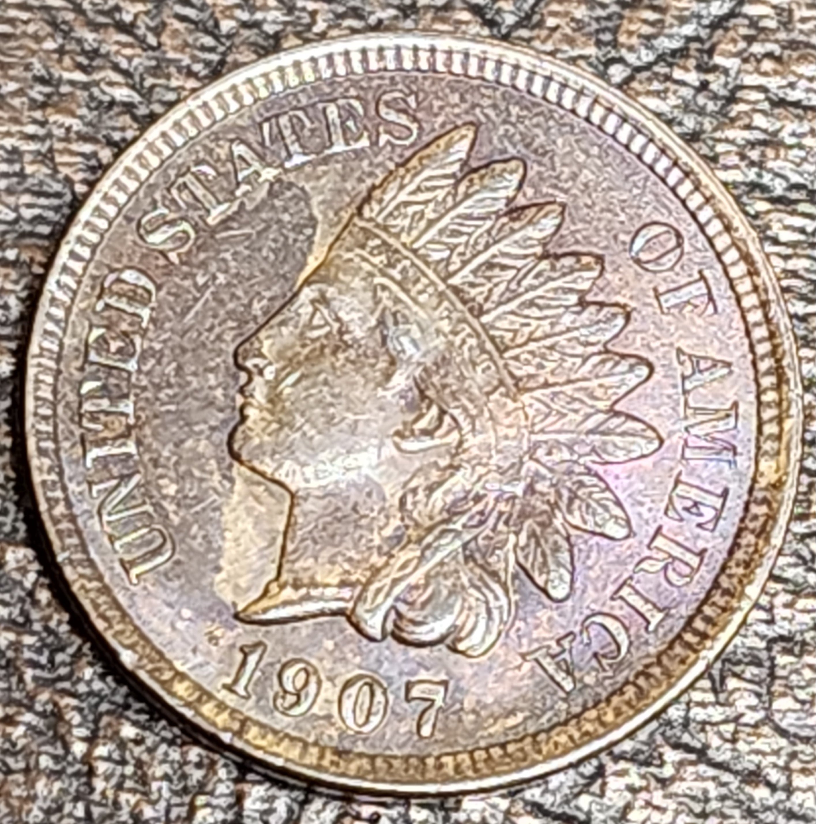 1907 Indian Head Small Cents., Mint State, Uncirculated Coin., Store #CT0532