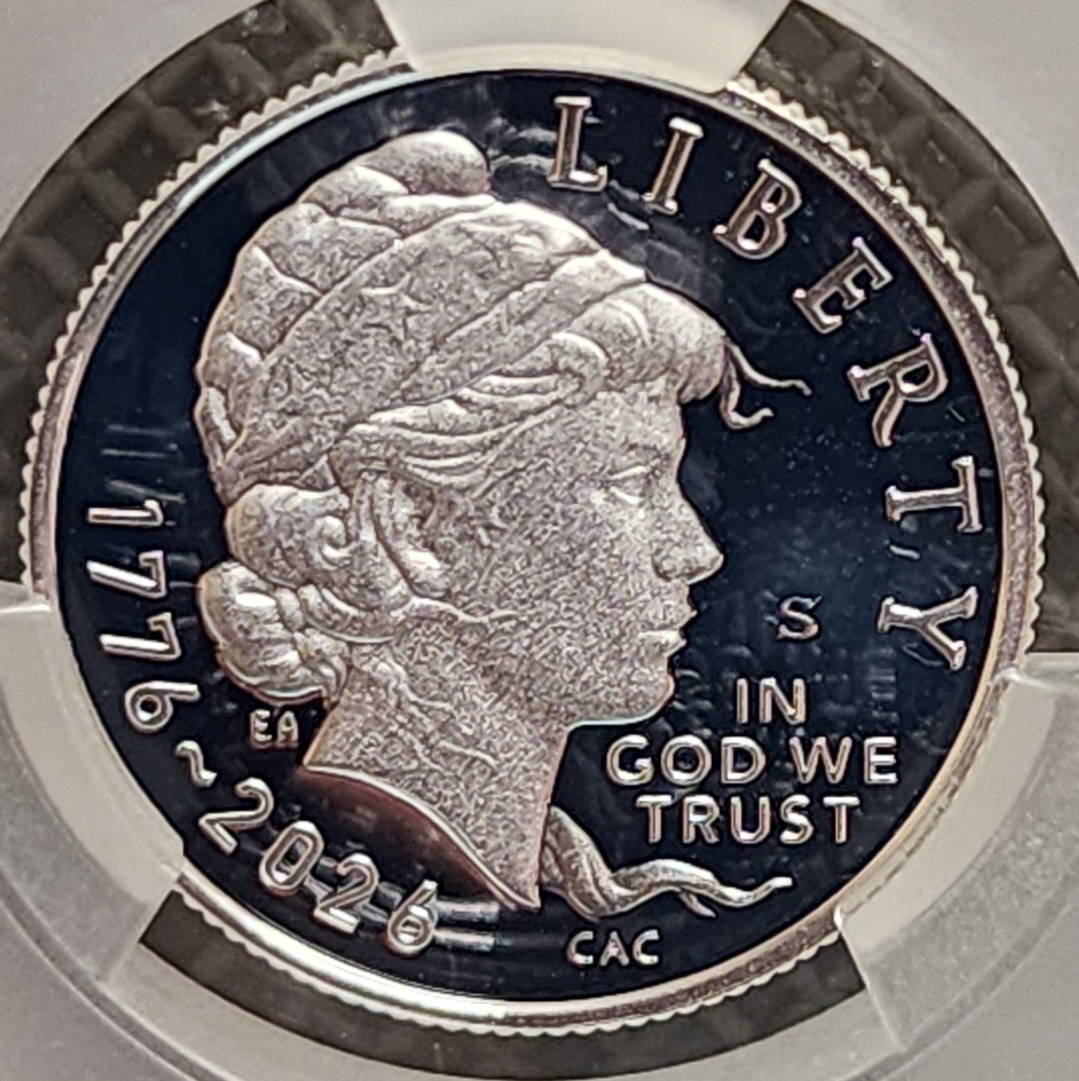 2026-S Emerging Liberty Silver Dime, CAC PR-70, DCAM, Store #DE0949.