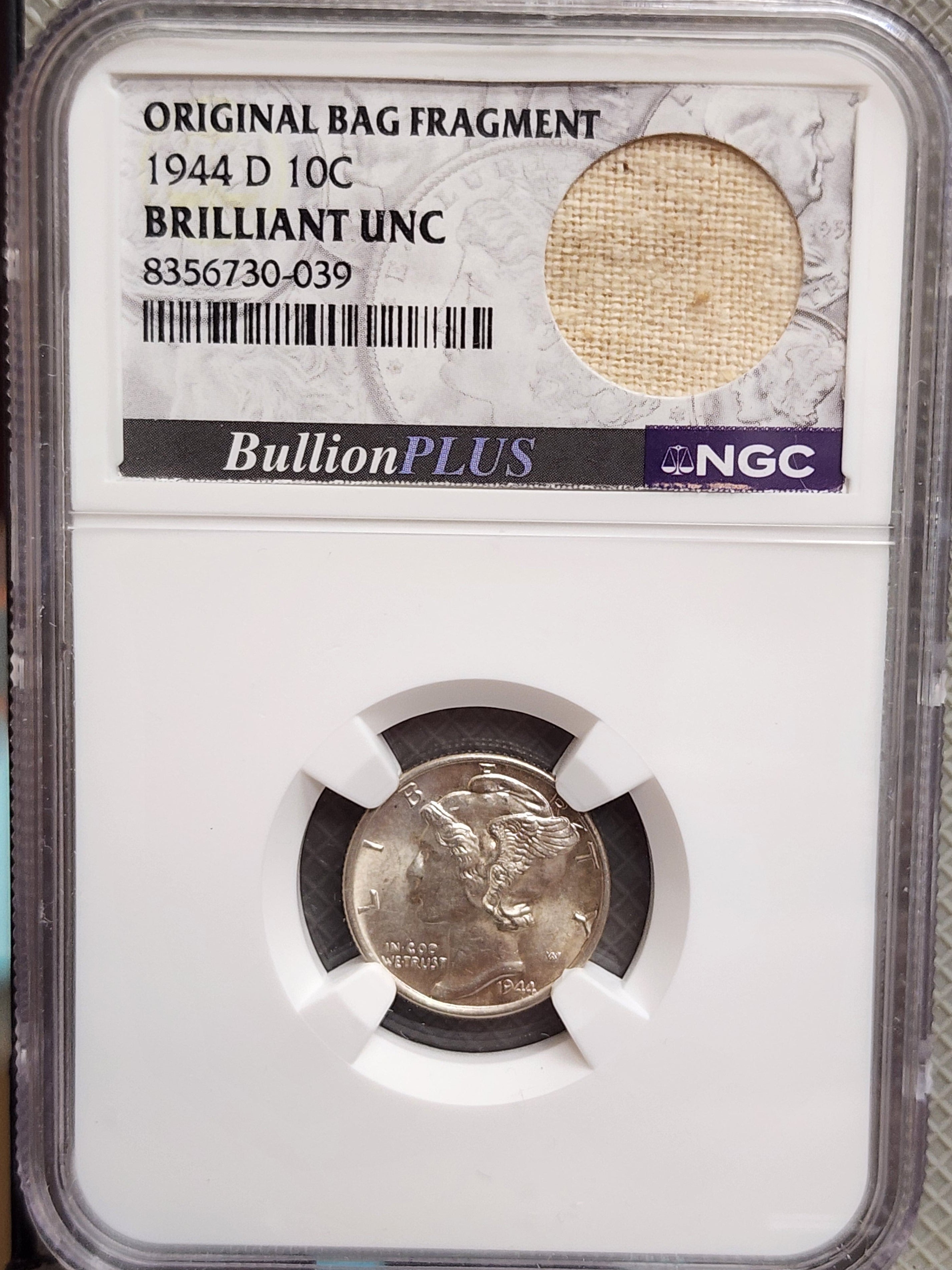 1944-D Mercury Silver Dime, NGC Brilliant Uncirculated, Store #DE0951.