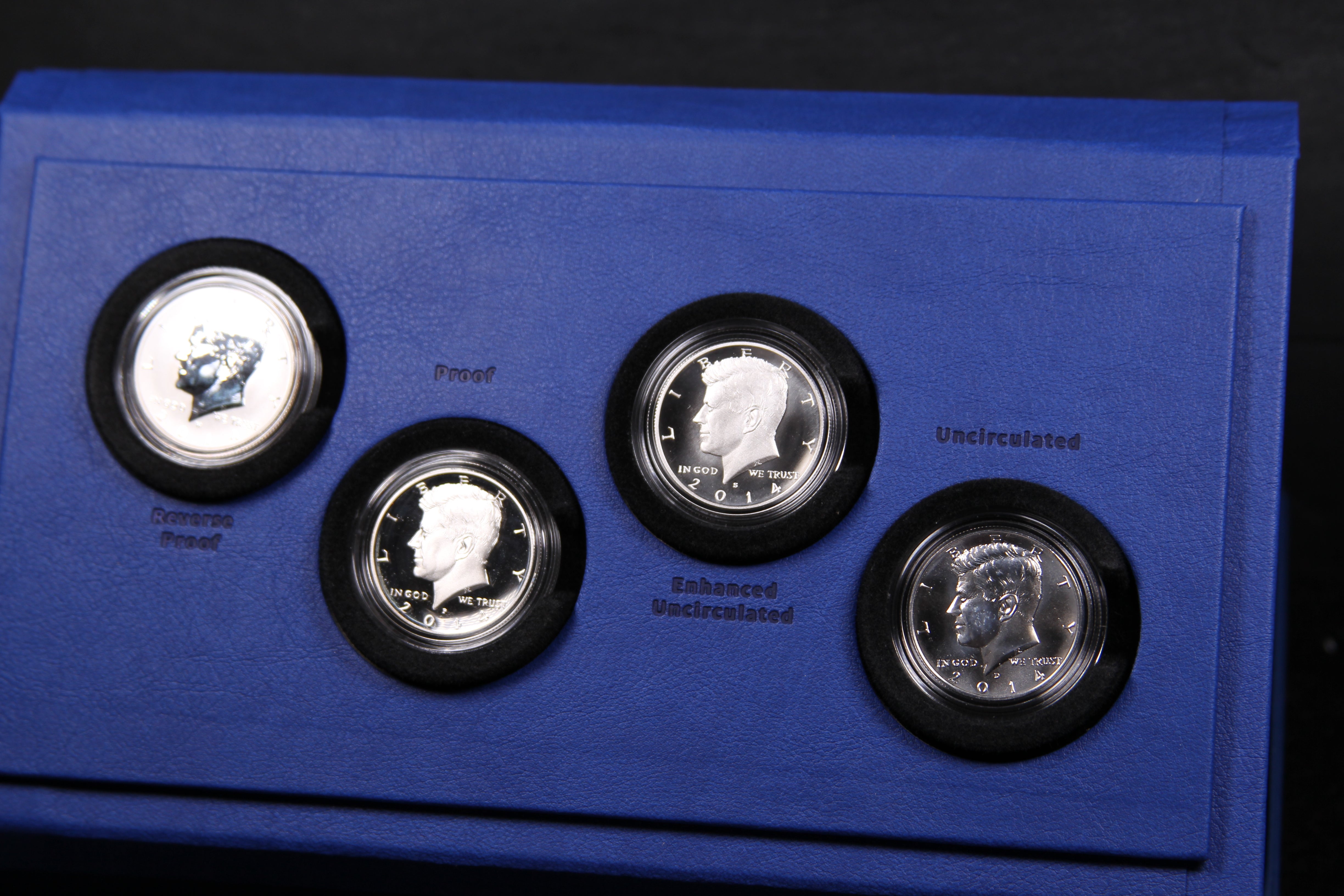 2014 Kennedy Half Dollar, 4 Coin Set. U.S. Mint Issued. #PT039