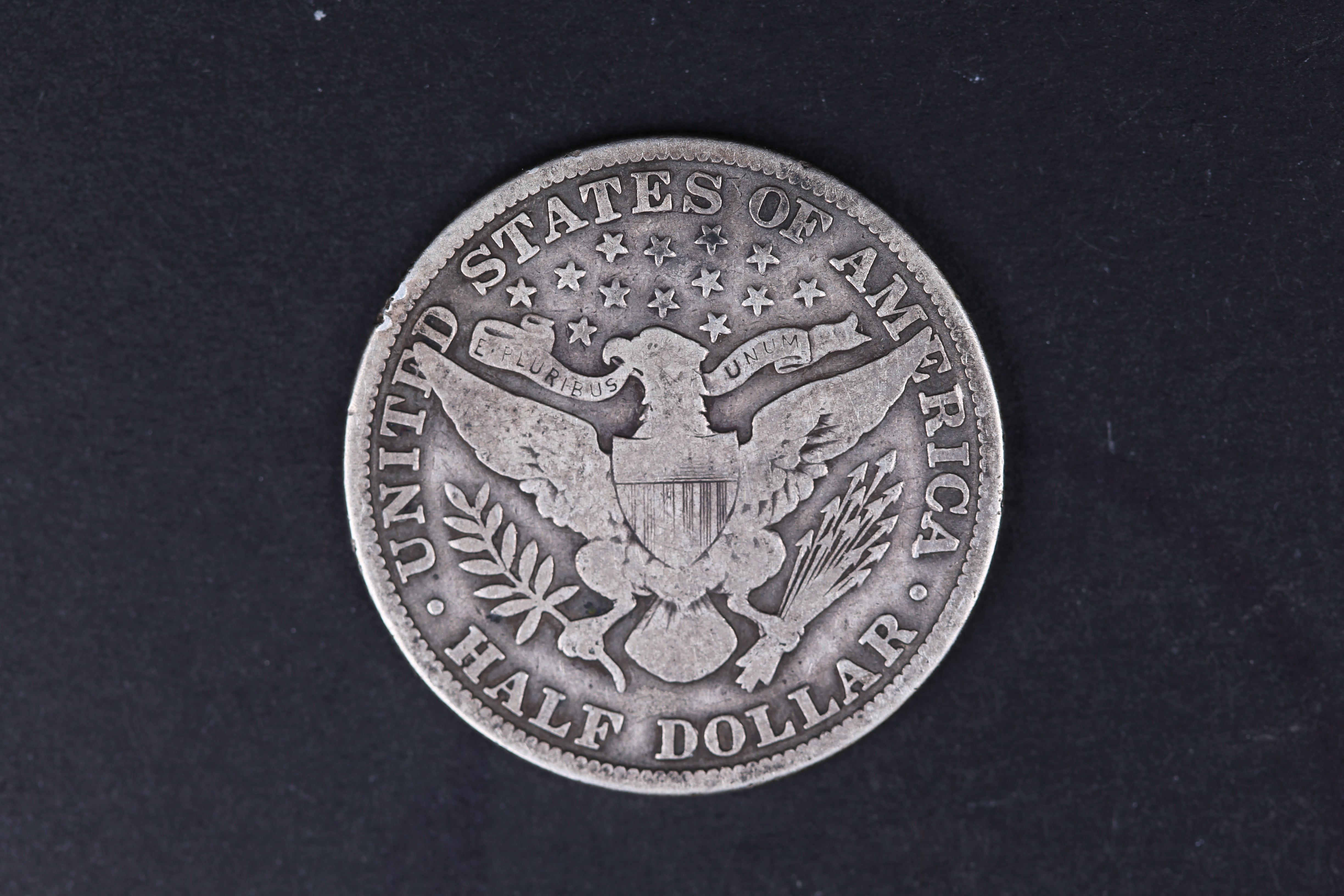 1915 Barber Half Dollar, Very Good Circulated Coin. Store #HR427