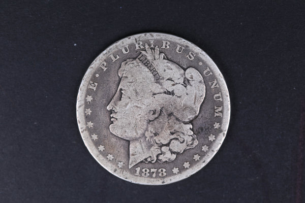 1878-CC Morgan Silver Dollar. Good Circulated Coin. Store #07736