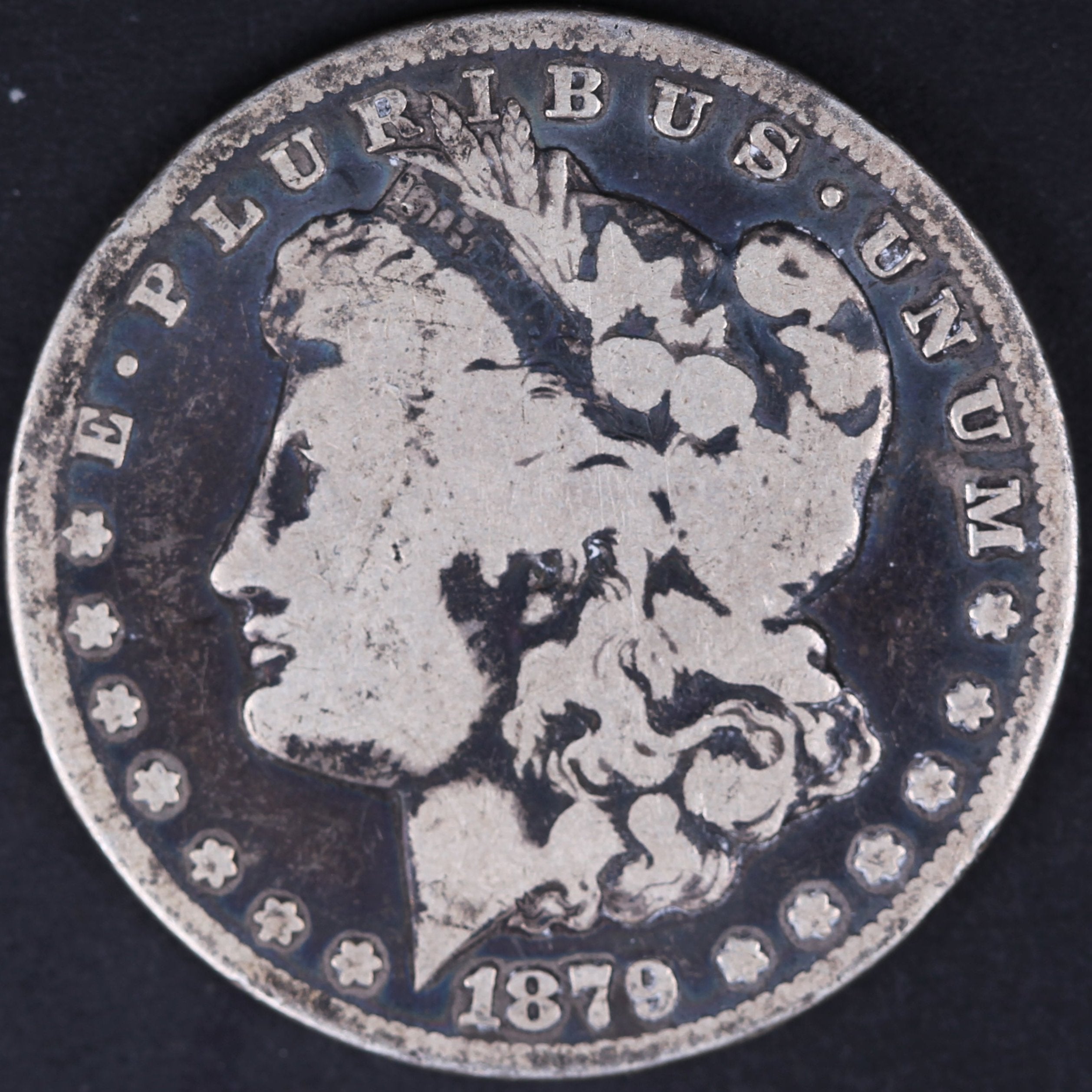 1879-CC Morgan Silver Dollar, Very Good Circulated Coin, Store #DR0005