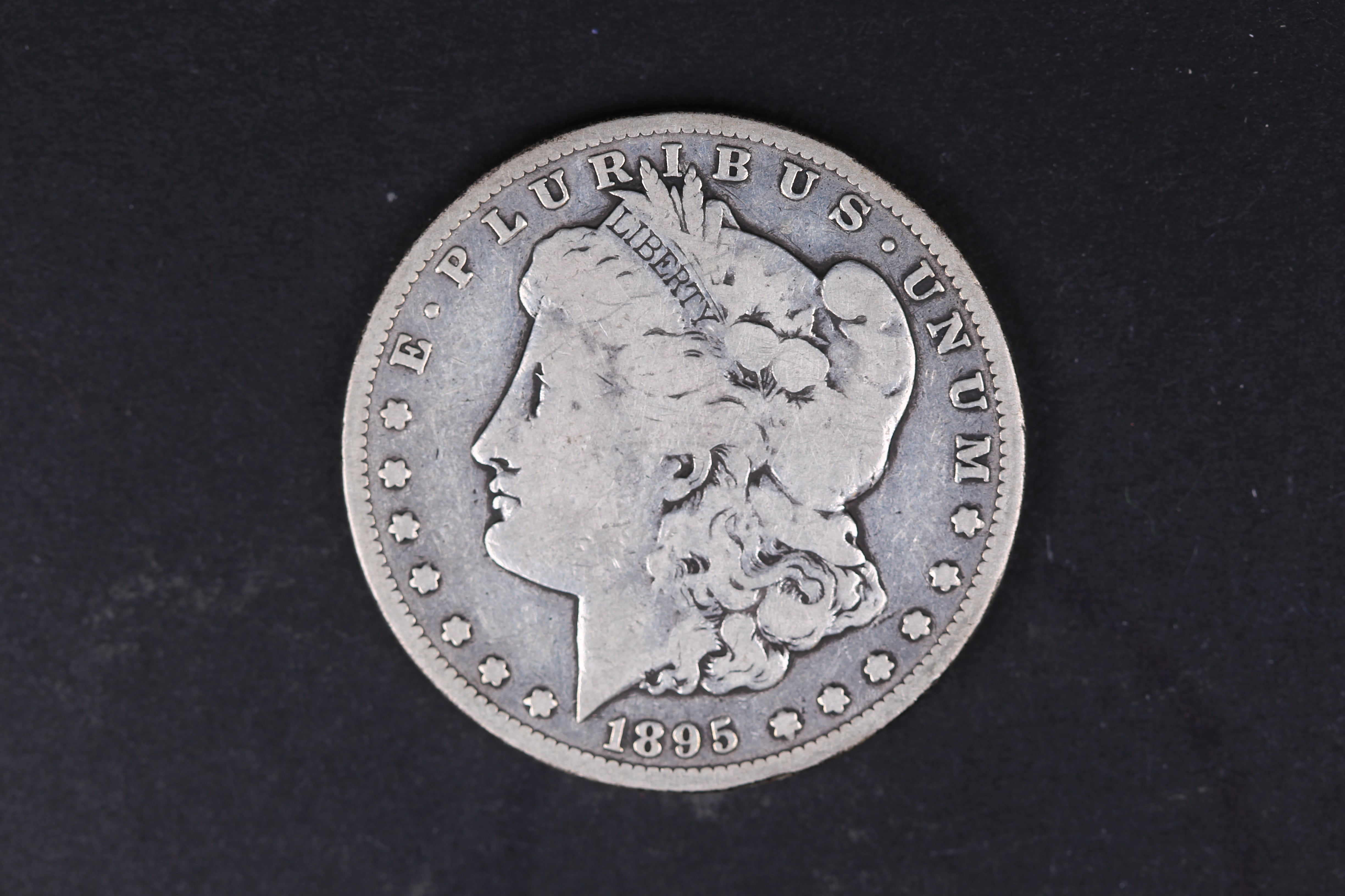 1895-S Morgan Silver Dollar, Very Good Circulated Coin. Store #07758 1895-S Morgan Silver Dollar, Very Good Circulated Coin. Store #07758