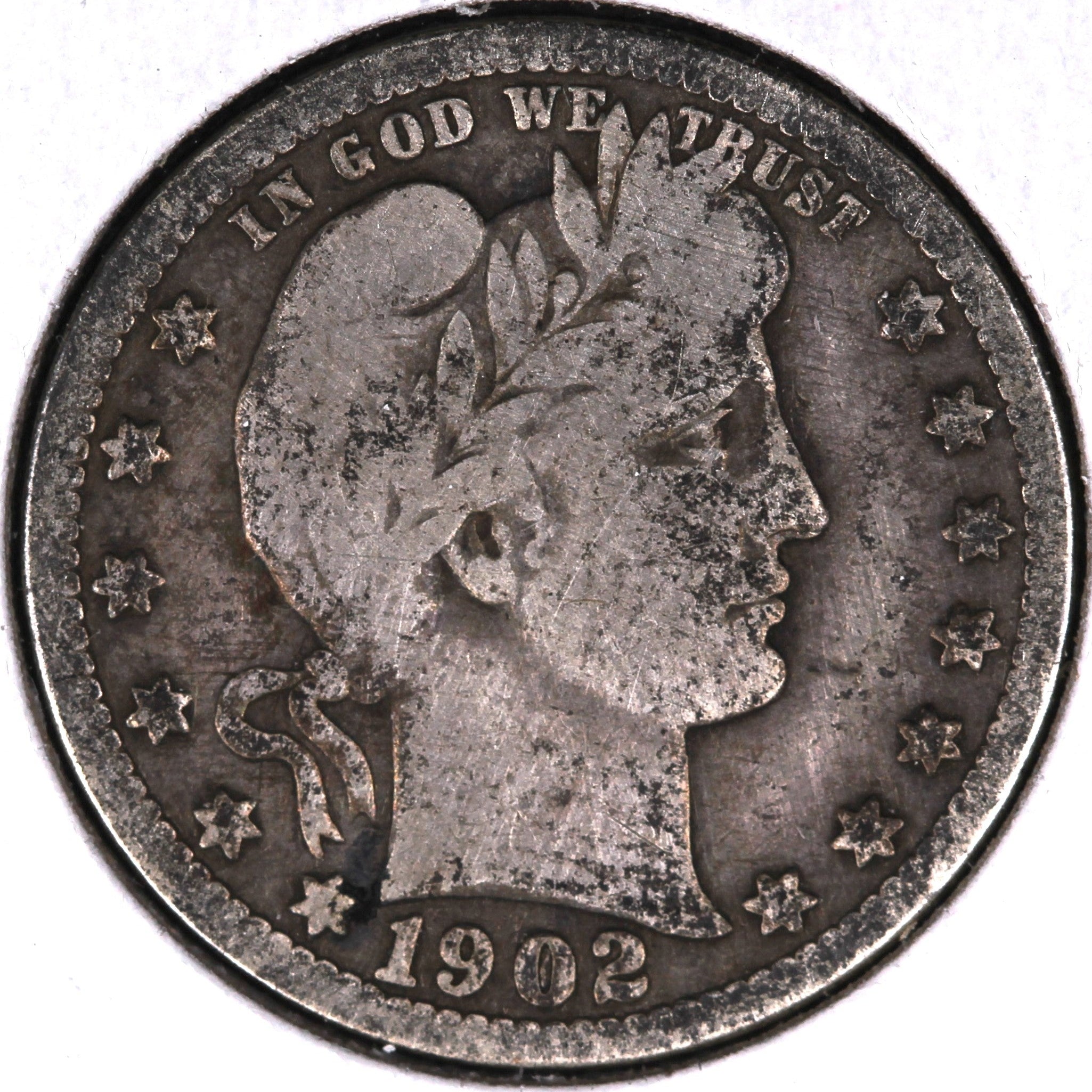 1908-O Barber Quarter, Good++ Circulated Coin, Store #07850