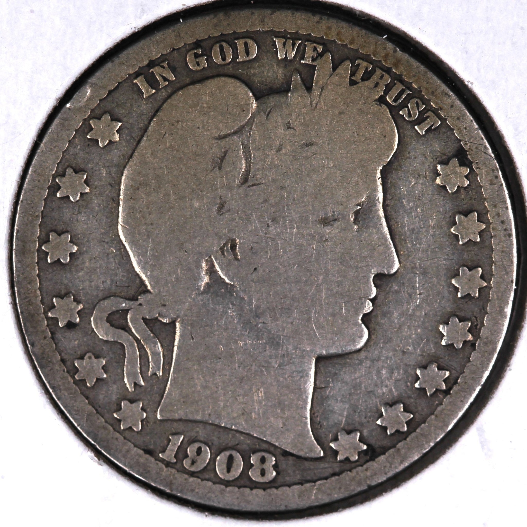 1908-O Barber Quarter, Good Circulated Coin, Store #07859