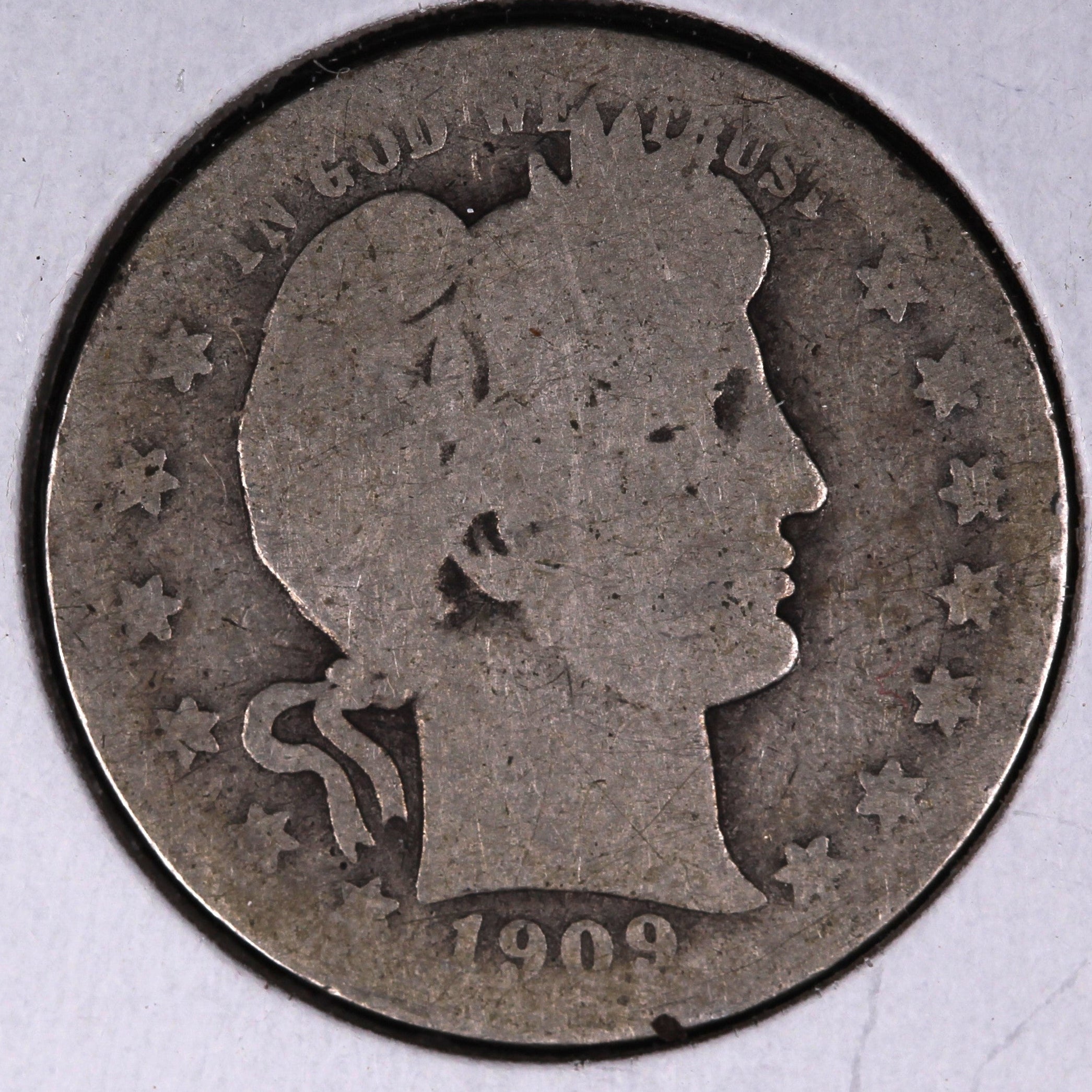 1909-D Barber Quarter, About Good+ Circulated Coin, Store #07911