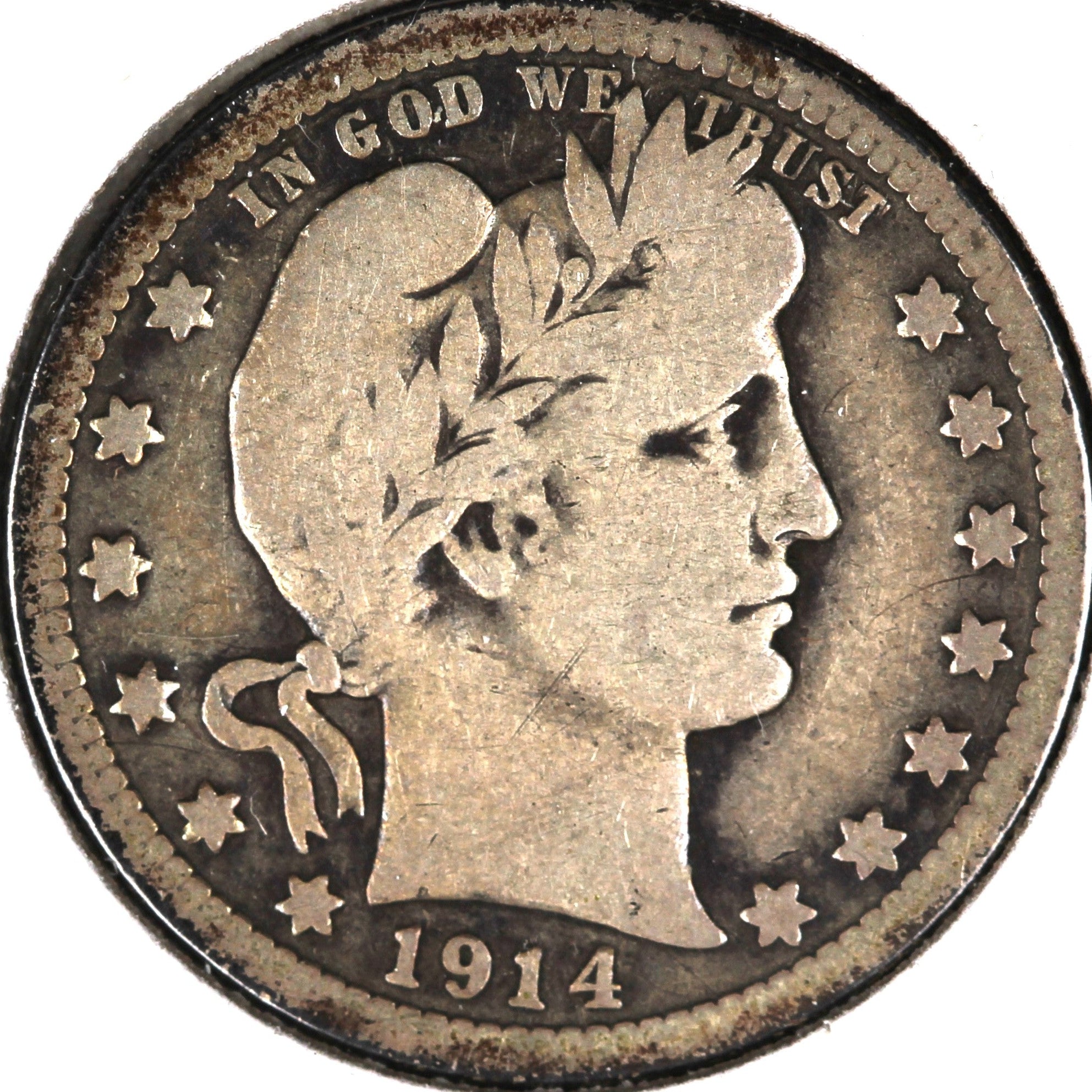 1914 Barber Quarter, Good Circulated Coin, Store #07976