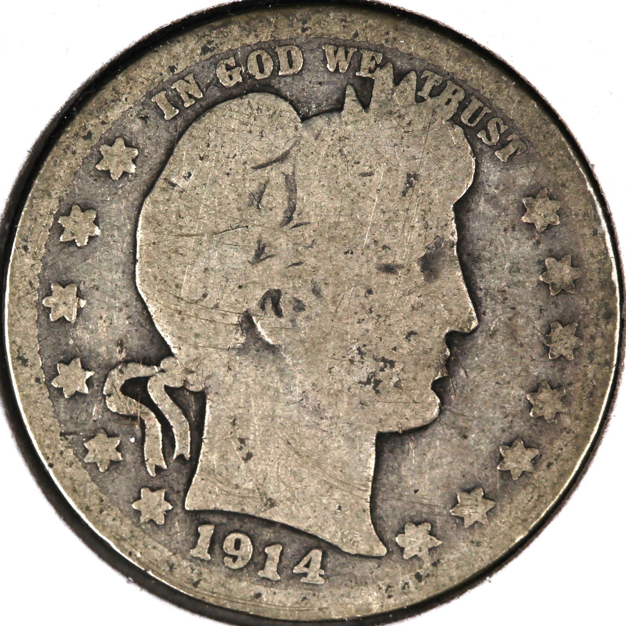 1914-D Barber Quarter, About Good Circulated Coin, Store #07981