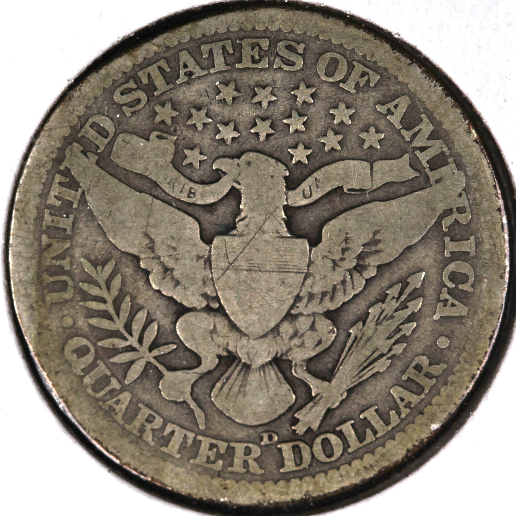 1914-D Barber Quarter, Good Circulated Coin, Store #07984