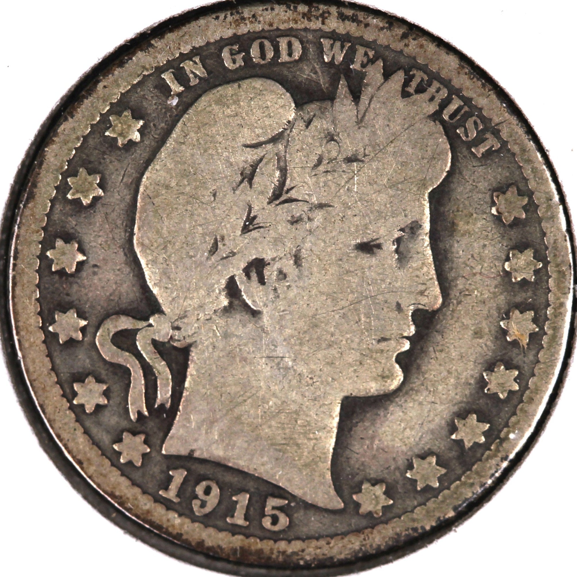 1915 Barber Quarter, Very Good Circulated Coin, Store #08005